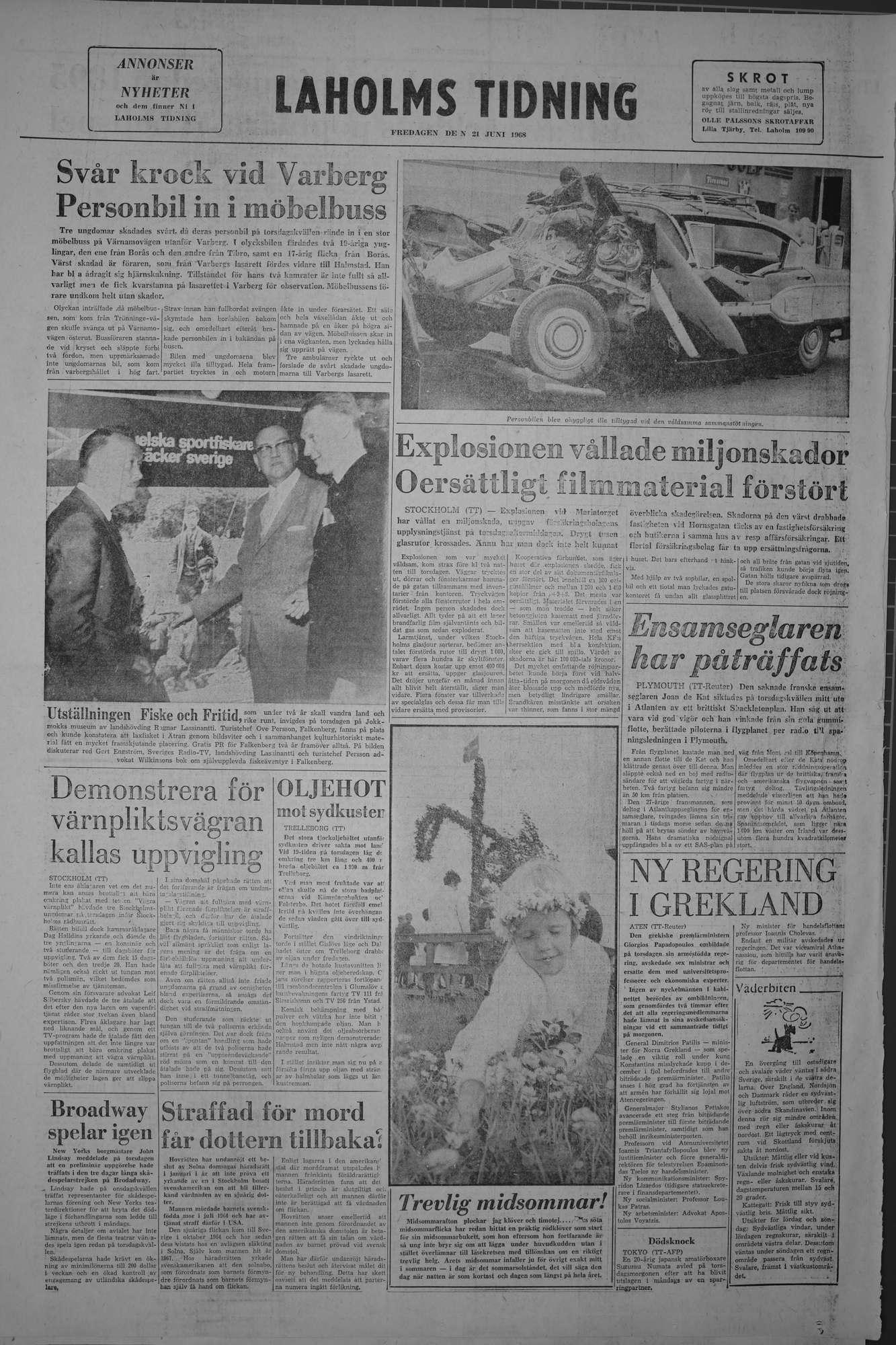 Laholms Tidning Fredag 21 juni 1968, sida 8