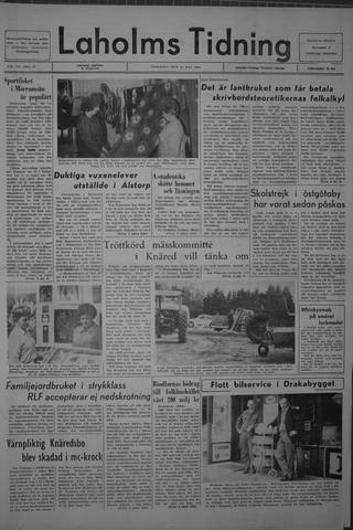 Förstasidan, Tisdag 21 maj 1968
