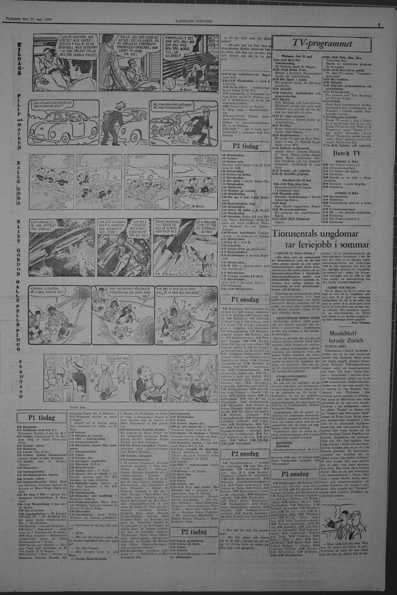 Laholms Tidning Tisdag 21 maj 1968, sida 5