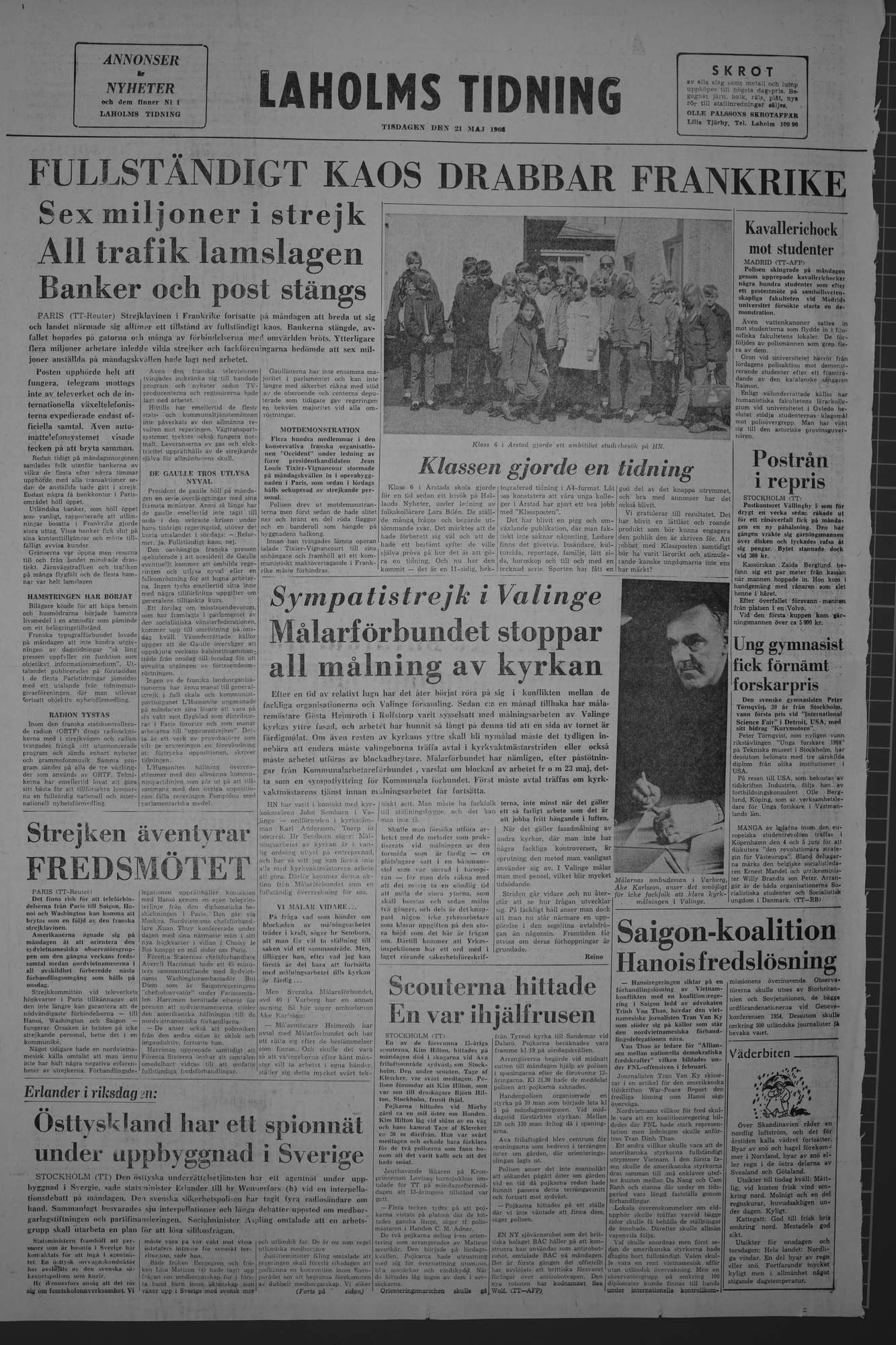 Laholms Tidning Tisdag 21 maj 1968, sida 8