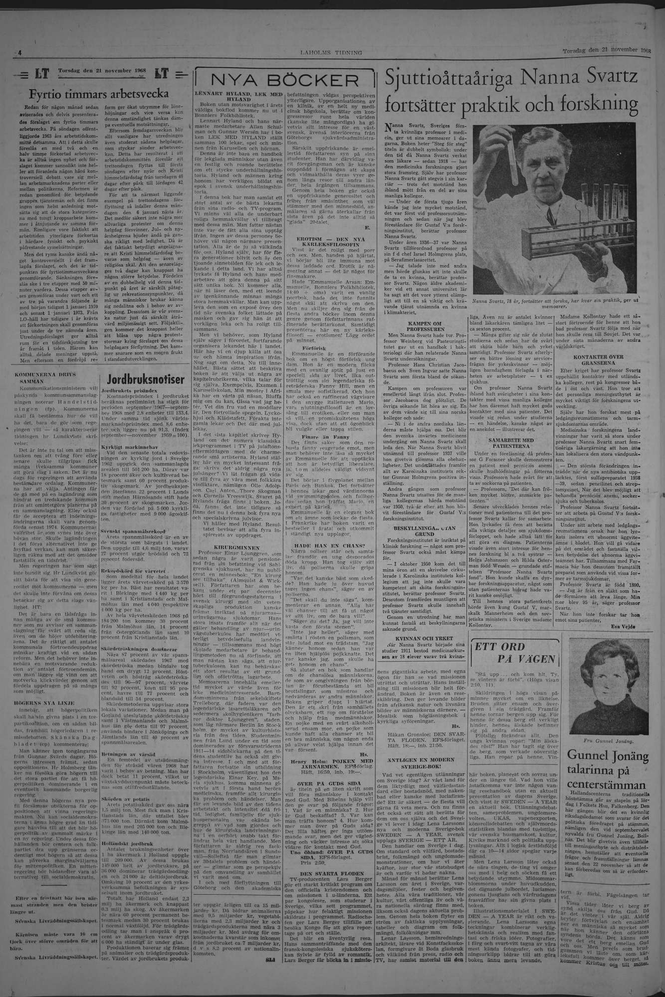 Laholms Tidning Torsdag 21 november 1968, sida 4