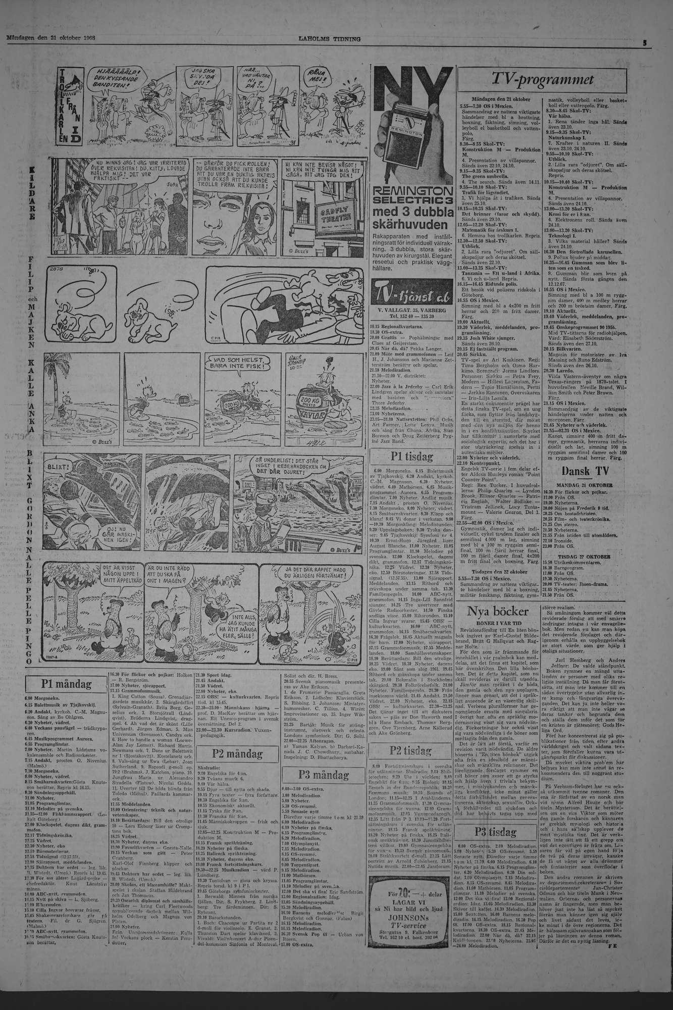 Laholms Tidning Måndag 21 oktober 1968, sida 5