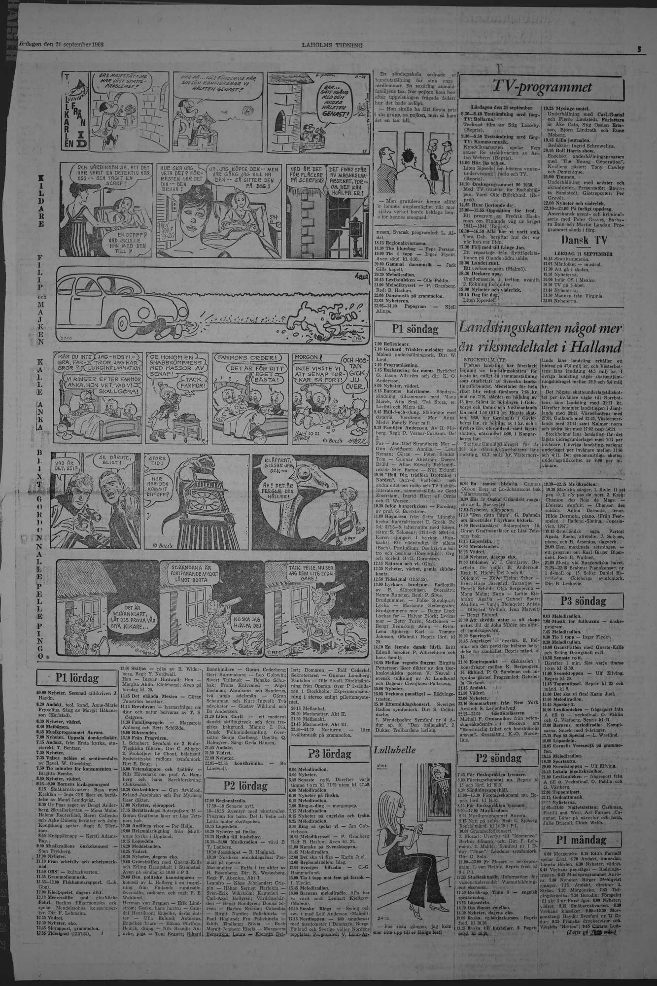 Laholms Tidning Lördag 21 september 1968, sida 5
