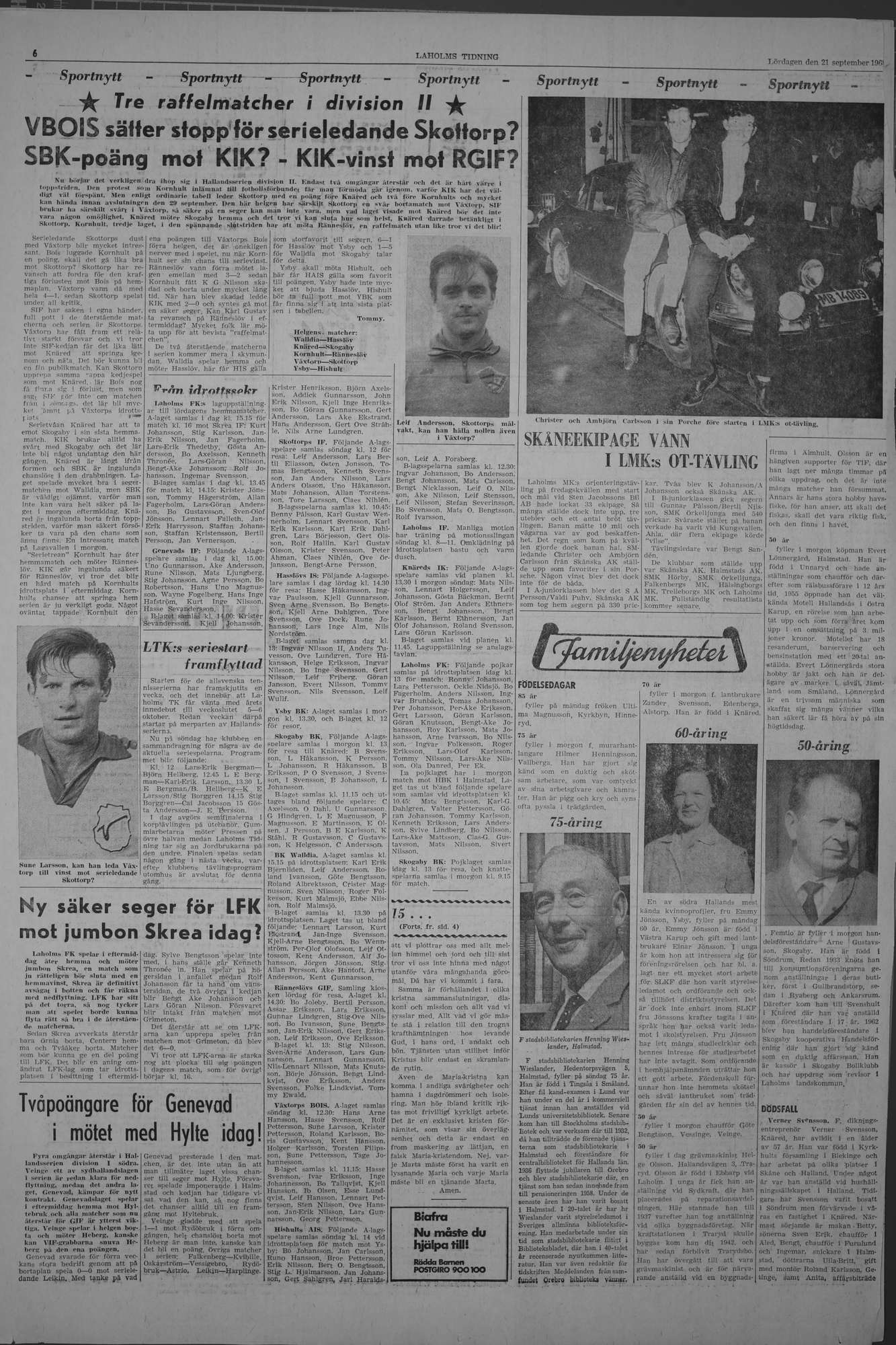 Laholms Tidning Lördag 21 september 1968, sida 6