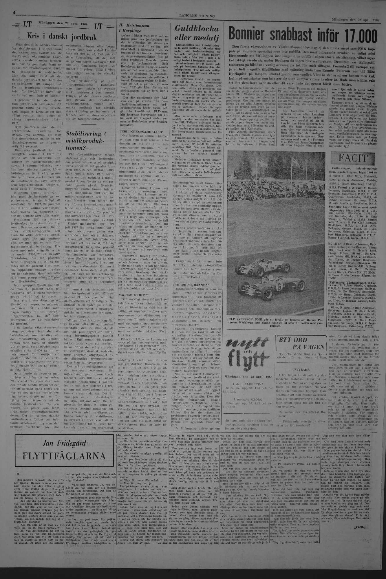 Laholms Tidning Måndag 22 april 1968, sida 4