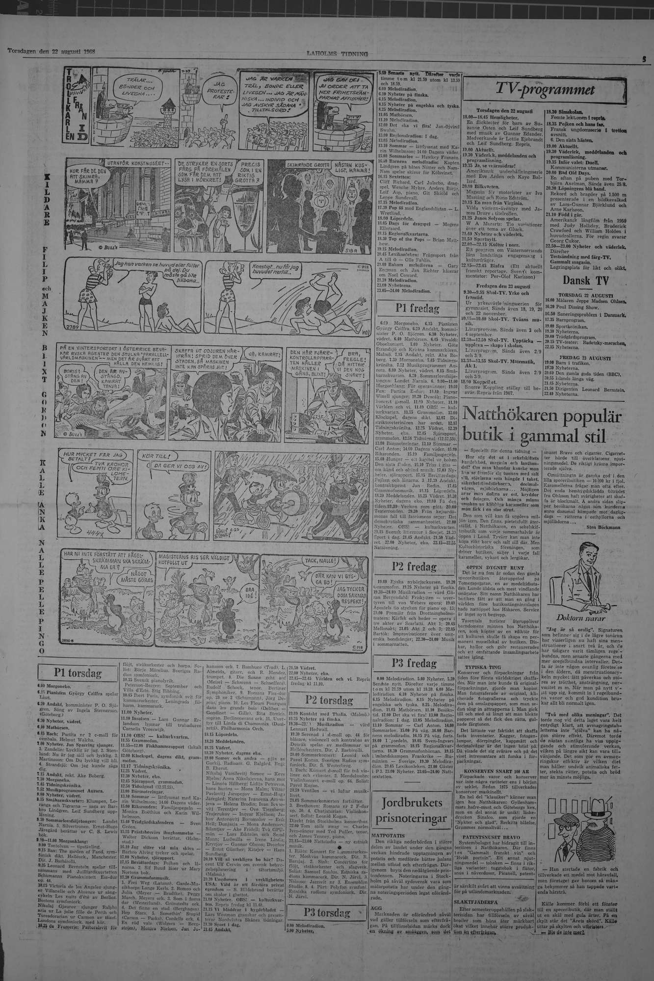 Laholms Tidning Torsdag 22 augusti 1968, sida 5