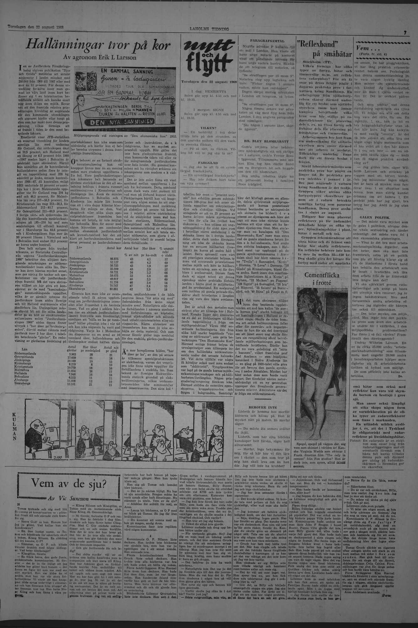 Laholms Tidning Torsdag 22 augusti 1968, sida 7