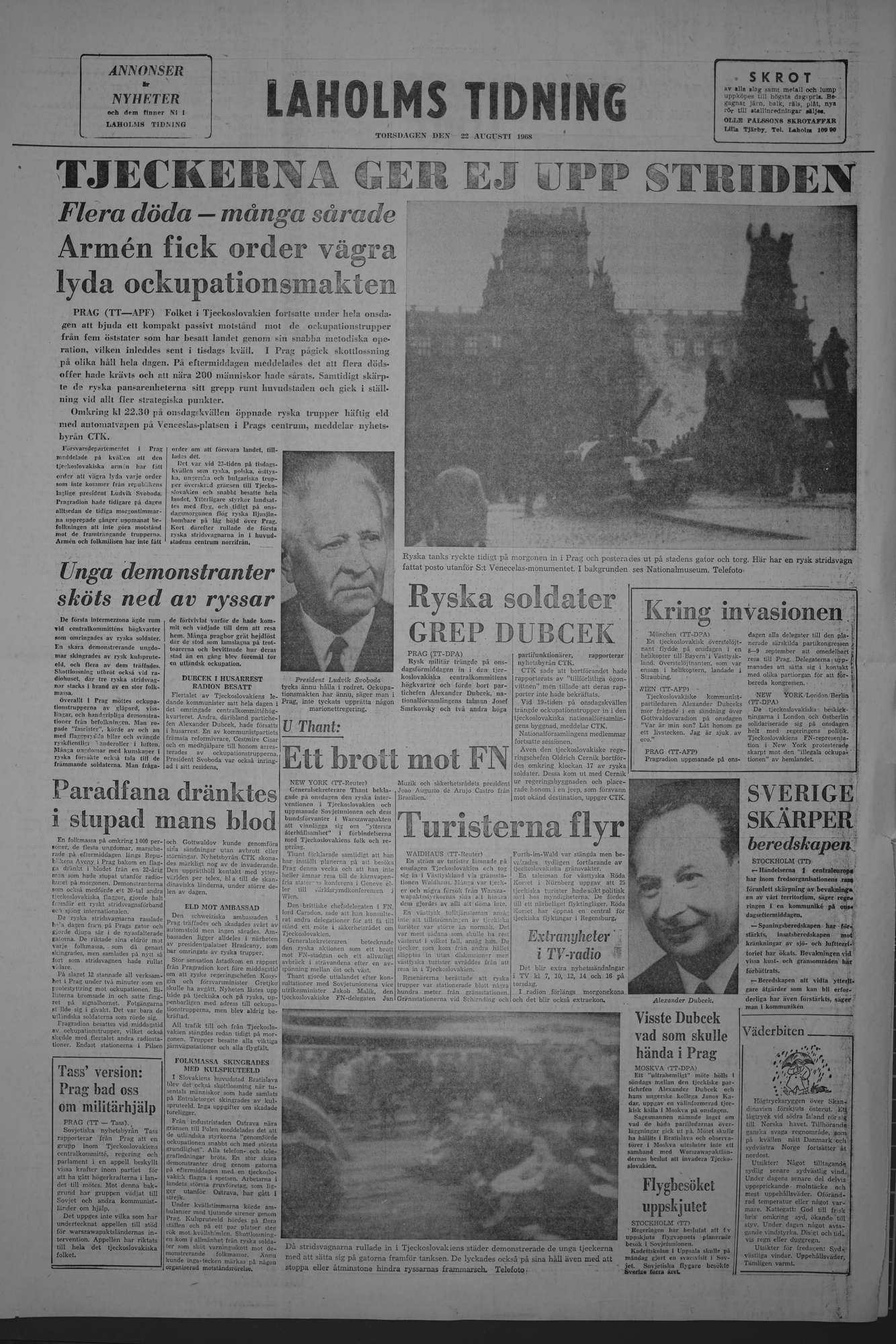 Laholms Tidning Torsdag 22 augusti 1968, sida 8