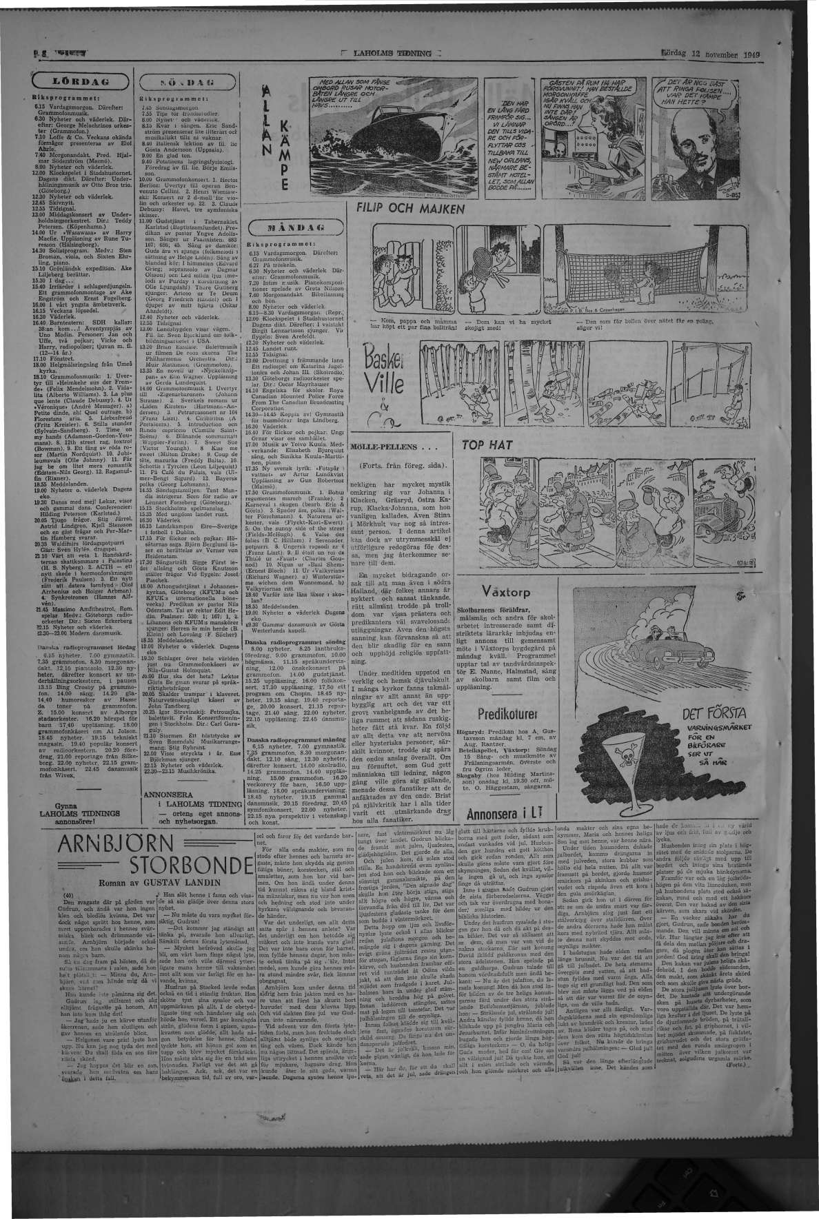 Laholms Tidning Lördag 12 november 1949, sida 8
