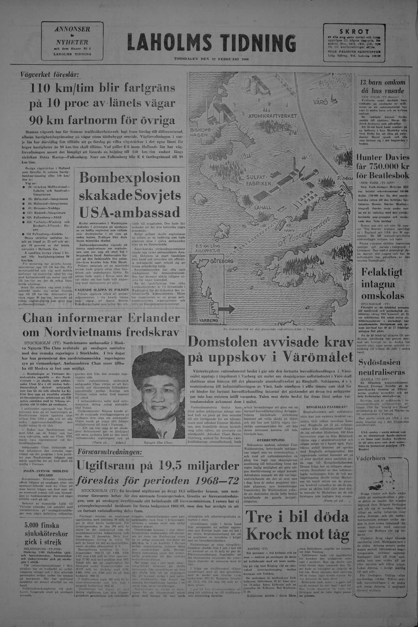 Laholms Tidning Torsdag 22 februari 1968, sida 8