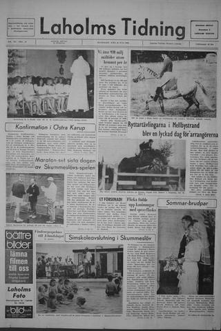 Förstasidan, Måndag 22 juli 1968