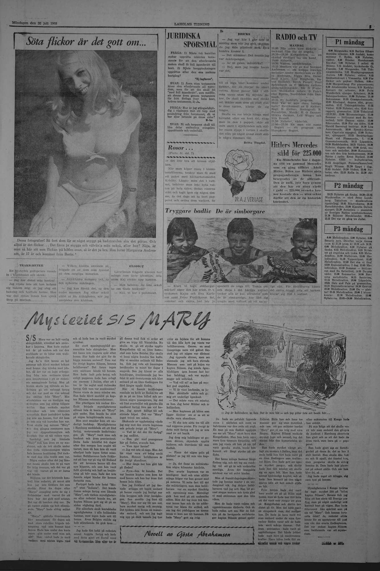 Laholms Tidning Måndag 22 juli 1968, sida 5