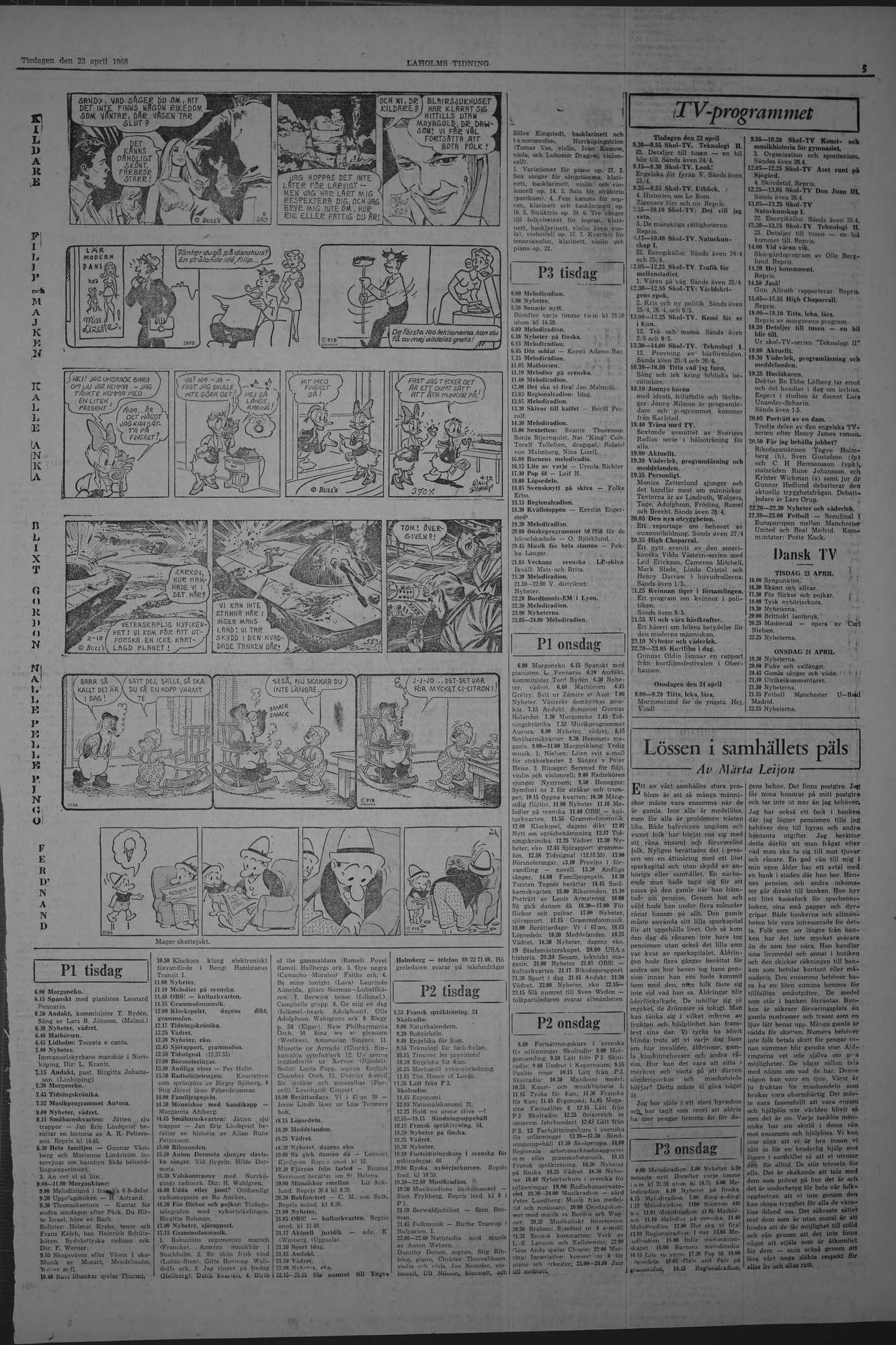 Laholms Tidning Tisdag 23 april 1968, sida 5