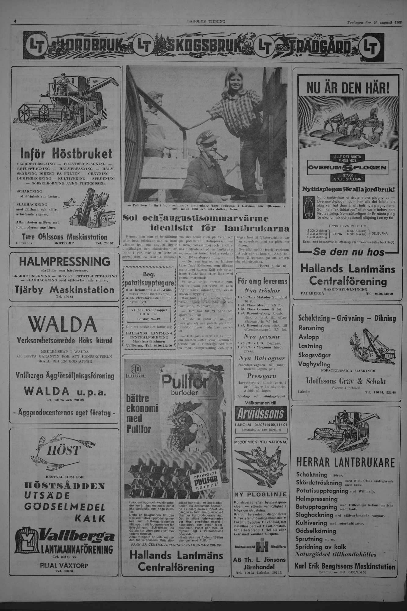 Laholms Tidning Fredag 23 augusti 1968, sida 4