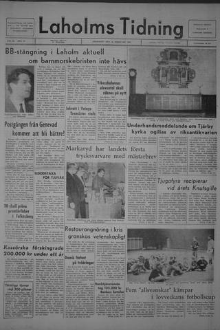 Förstasidan, Fredag 23 februari 1968