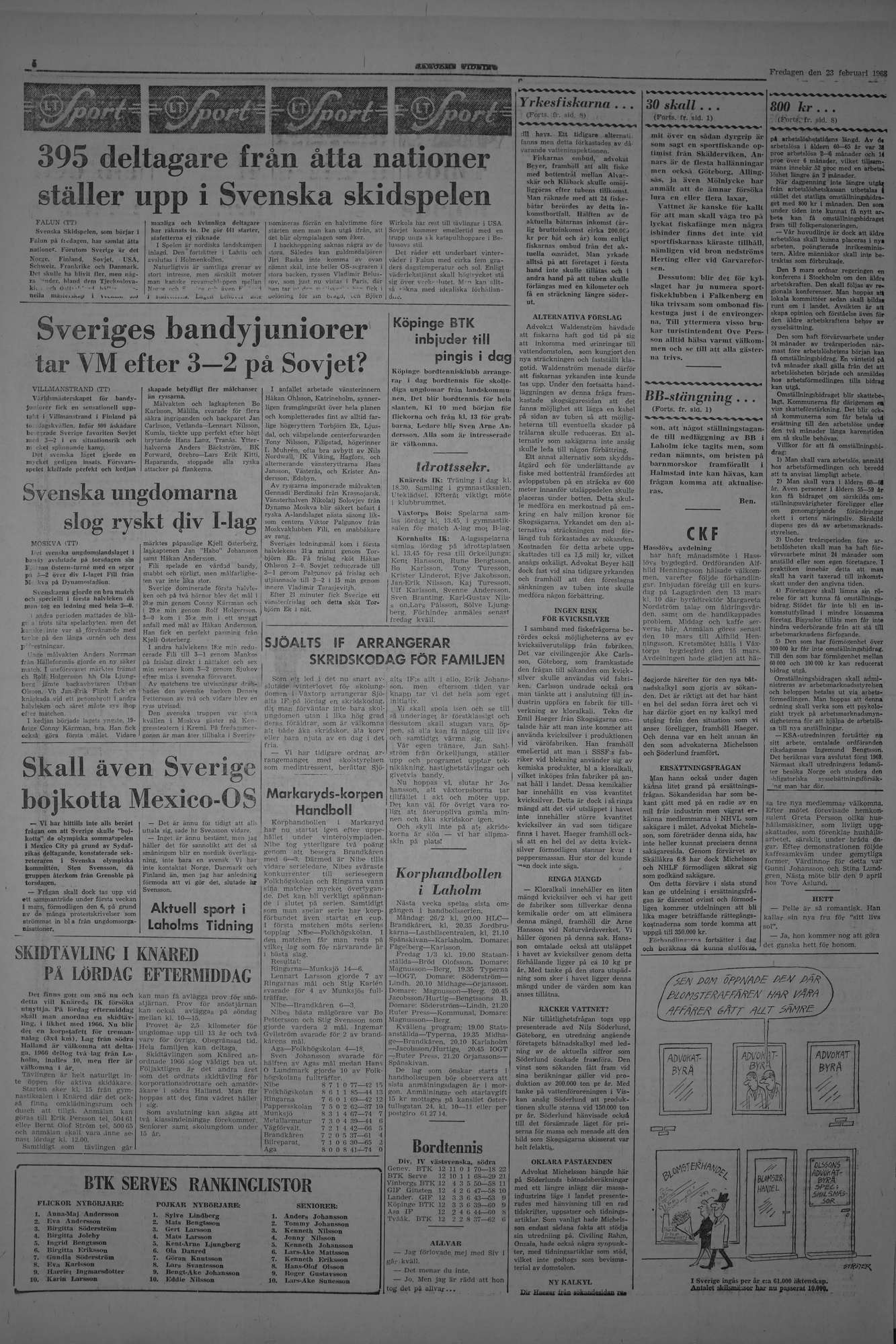 Laholms Tidning Fredag 23 februari 1968, sida 6
