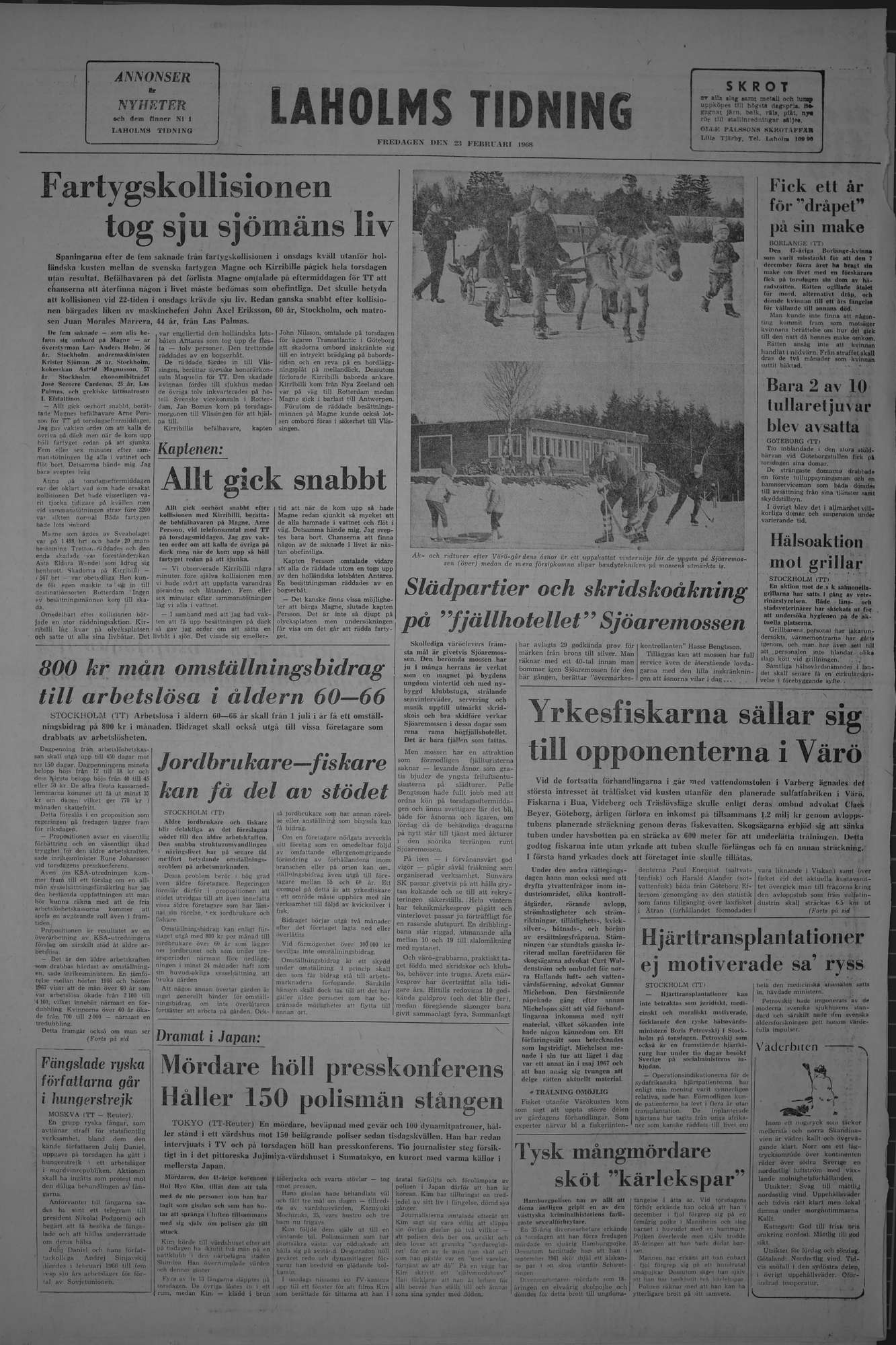 Laholms Tidning Fredag 23 februari 1968, sida 8