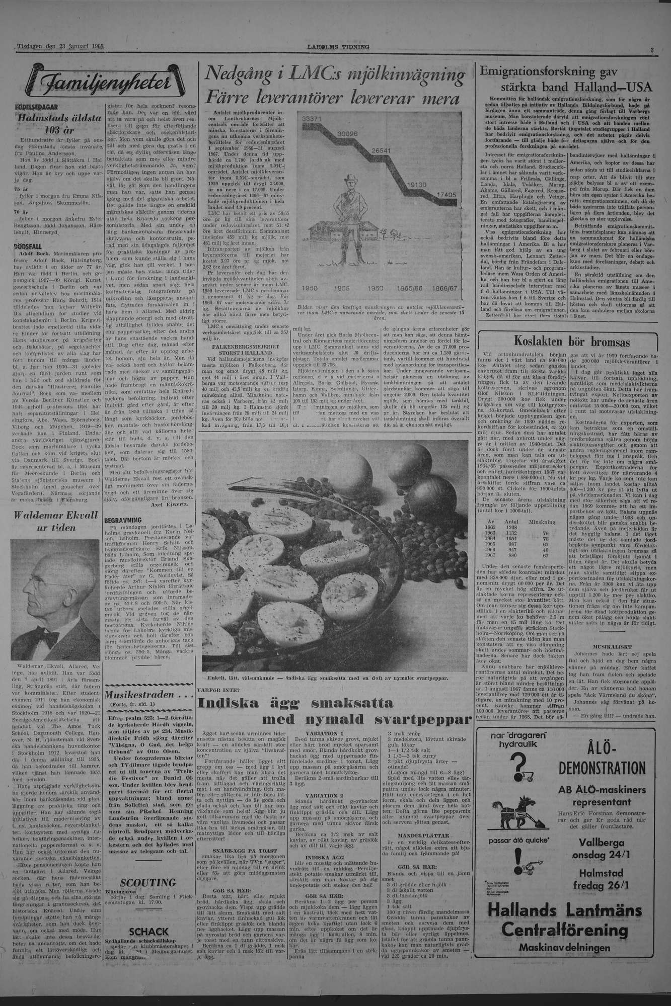 Laholms Tidning Tisdag 23 januari 1968, sida 3