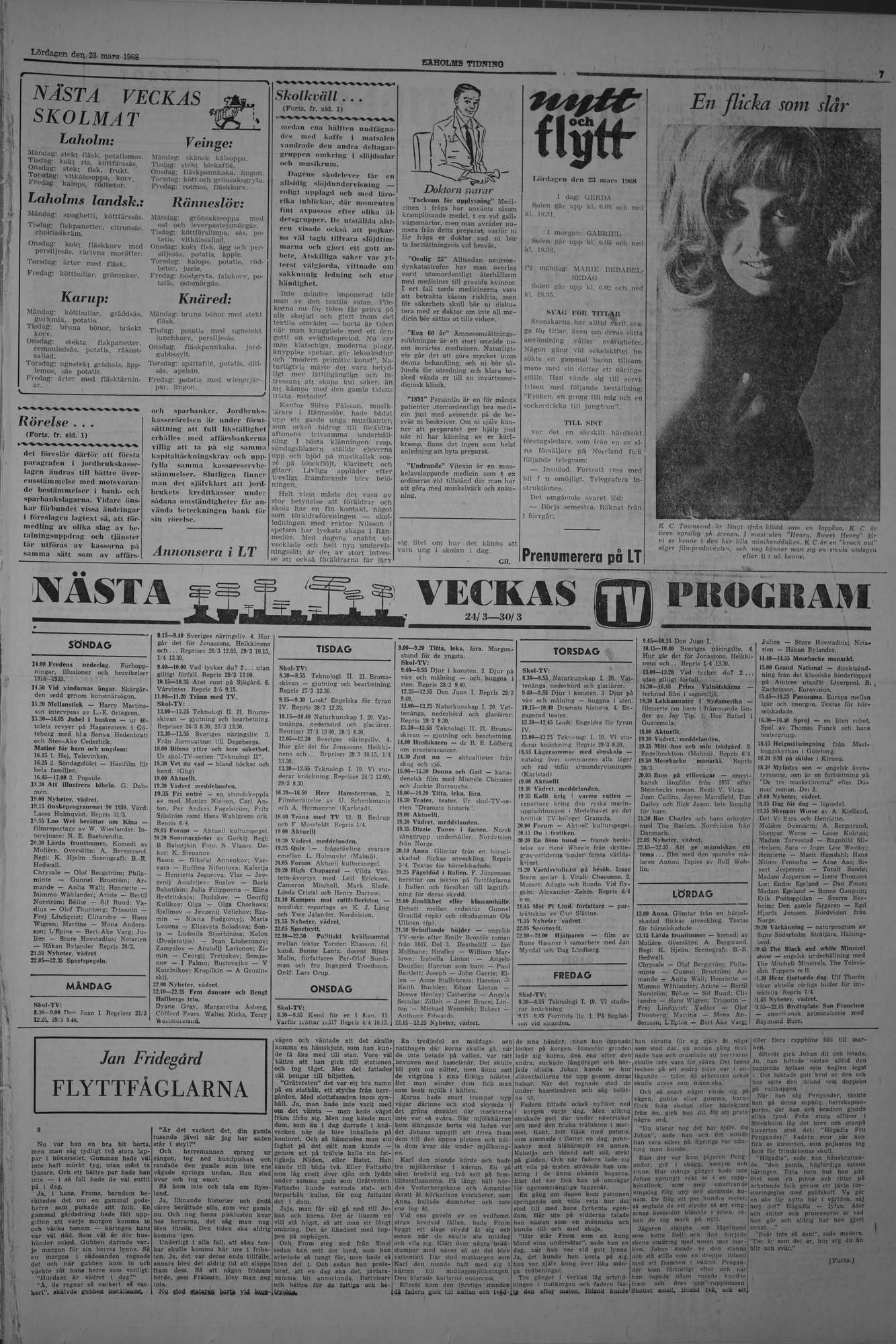 Laholms Tidning Lördag 23 mars 1968, sida 7