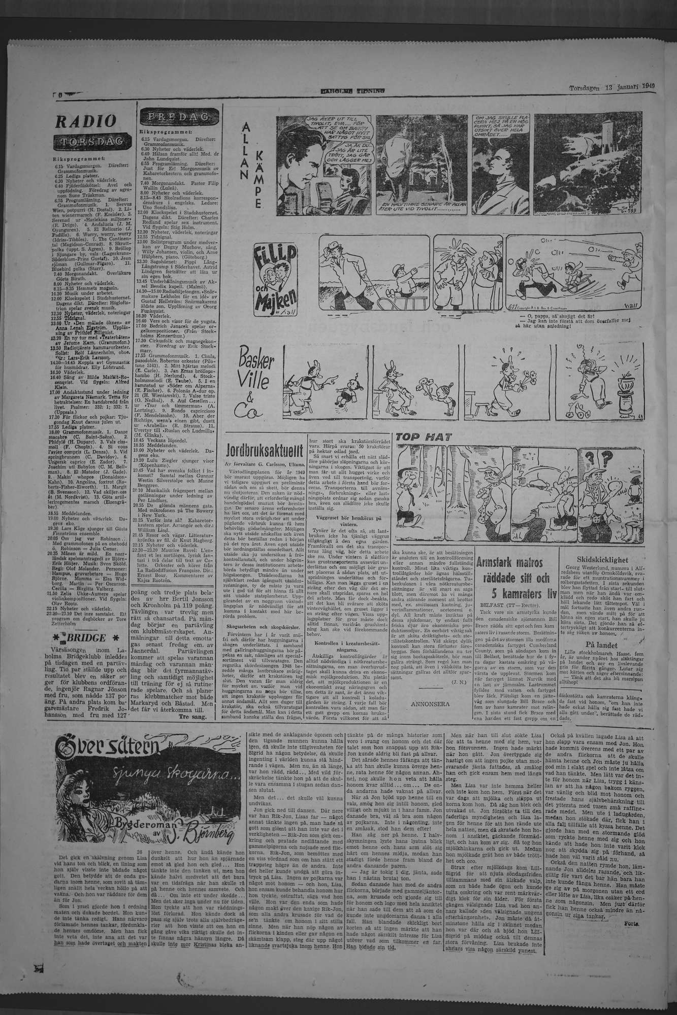 Laholms Tidning Torsdag 13 januari 1949, sida 6