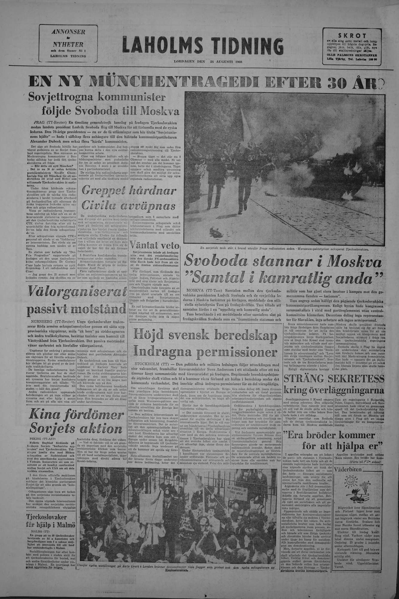 Laholms Tidning Lördag 24 augusti 1968, sida 8