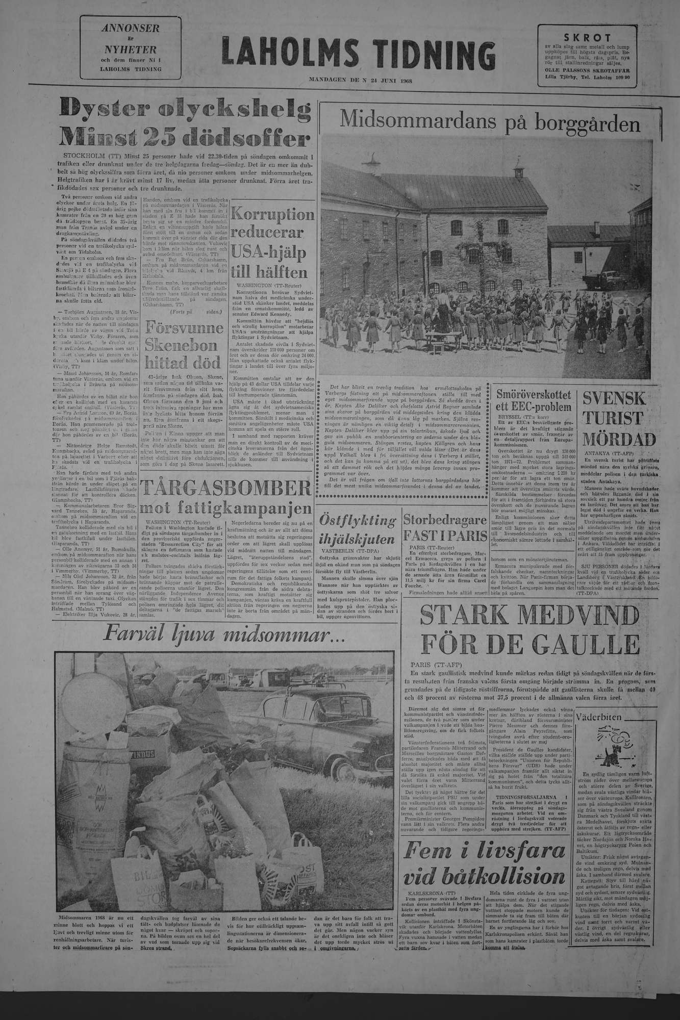 Laholms Tidning Måndag 24 juni 1968, sida 8