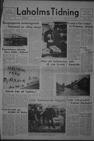 Förstasidan, Tisdag 24 september 1968