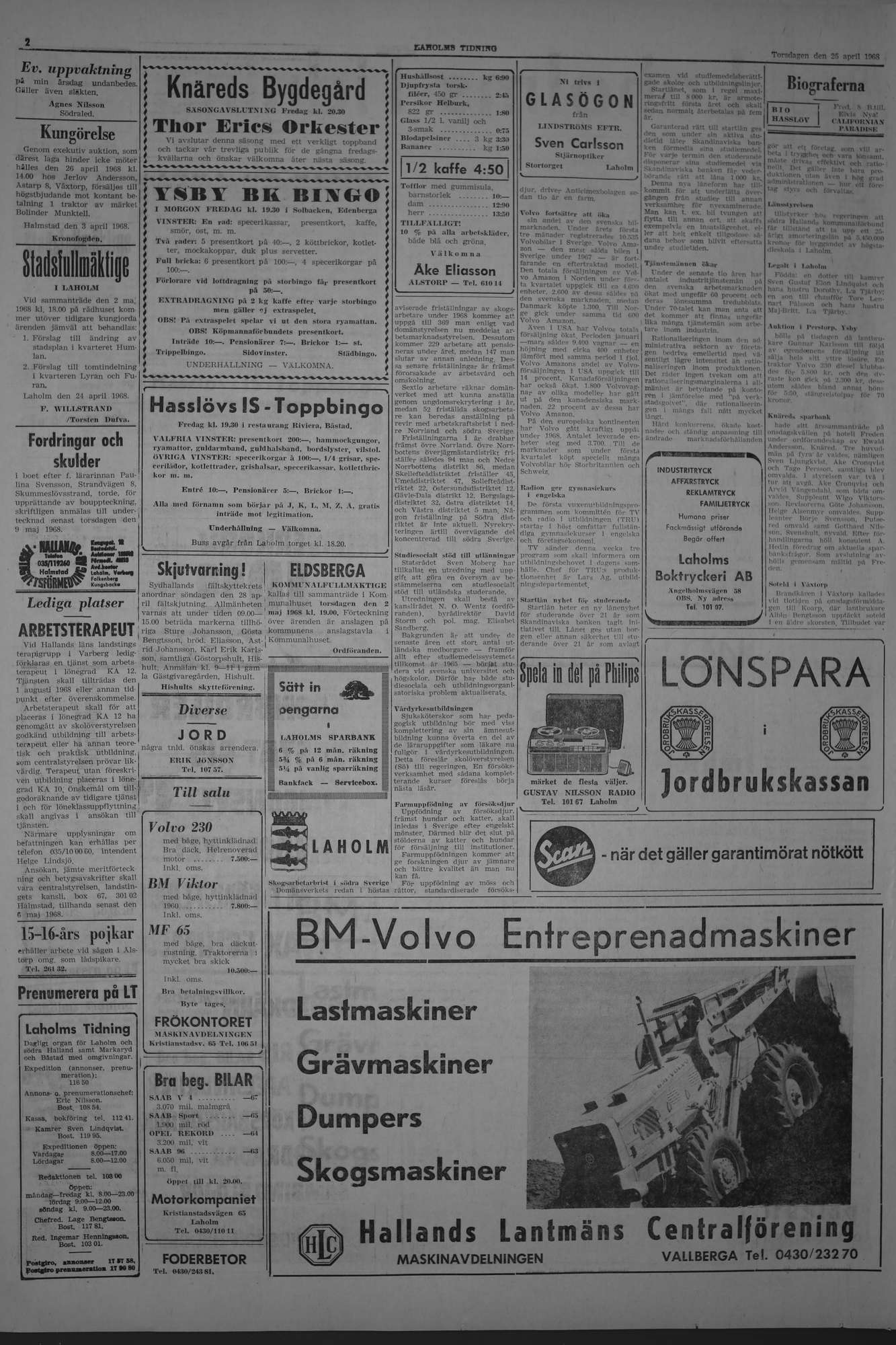 Laholms Tidning Torsdag 25 april 1968, sida 2