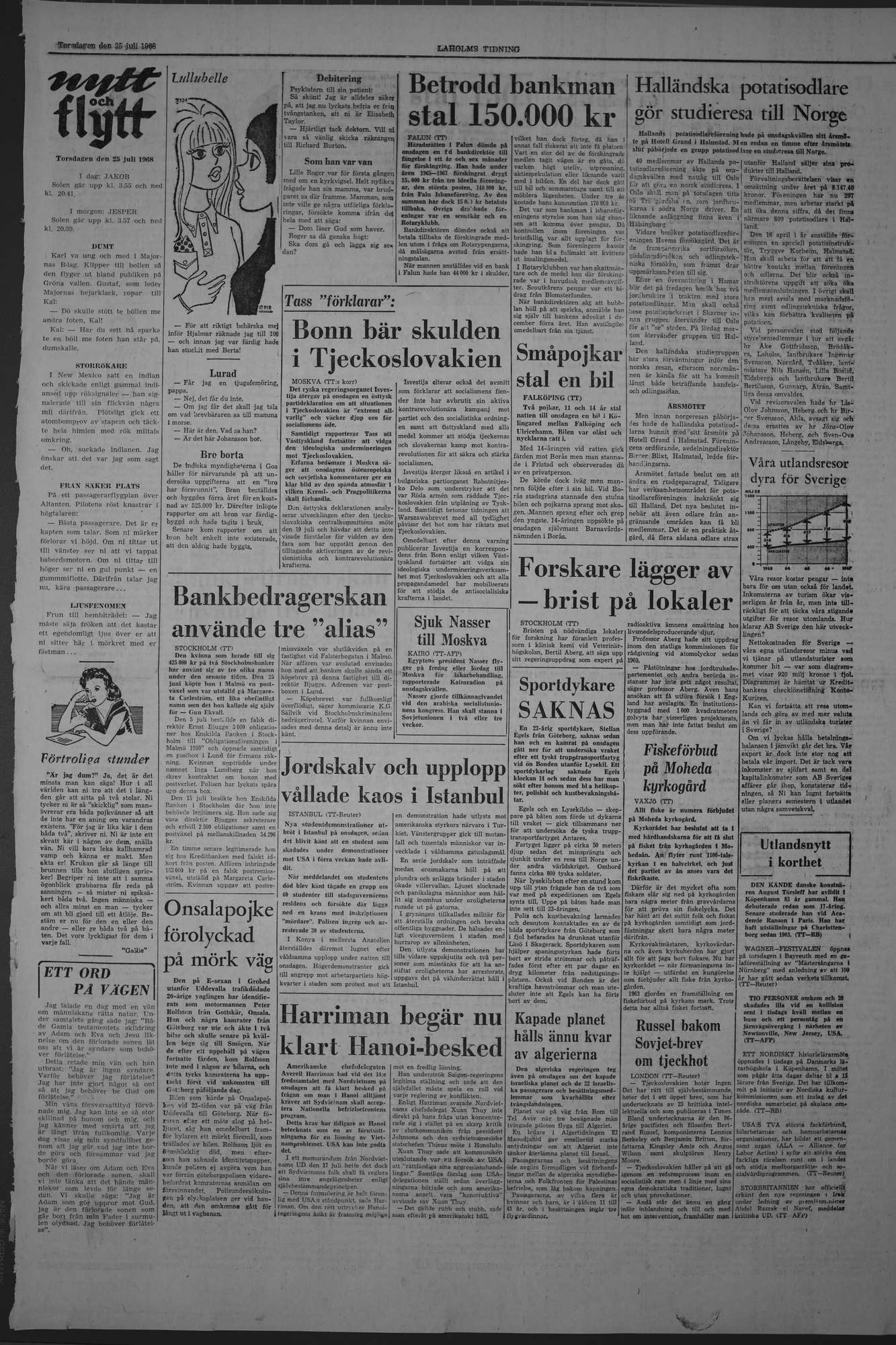 Laholms Tidning Torsdag 25 juli 1968, sida 3
