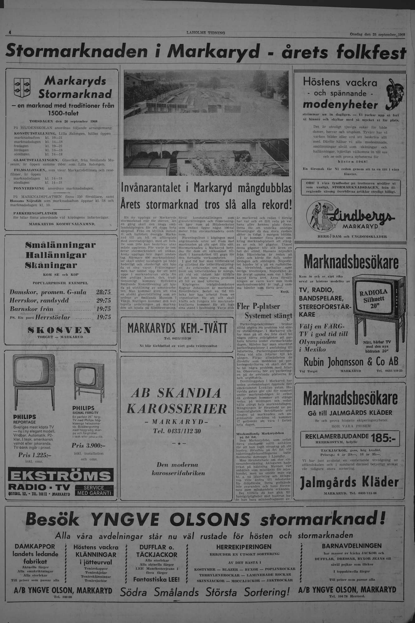 Laholms Tidning Onsdag 25 september 1968, sida 4