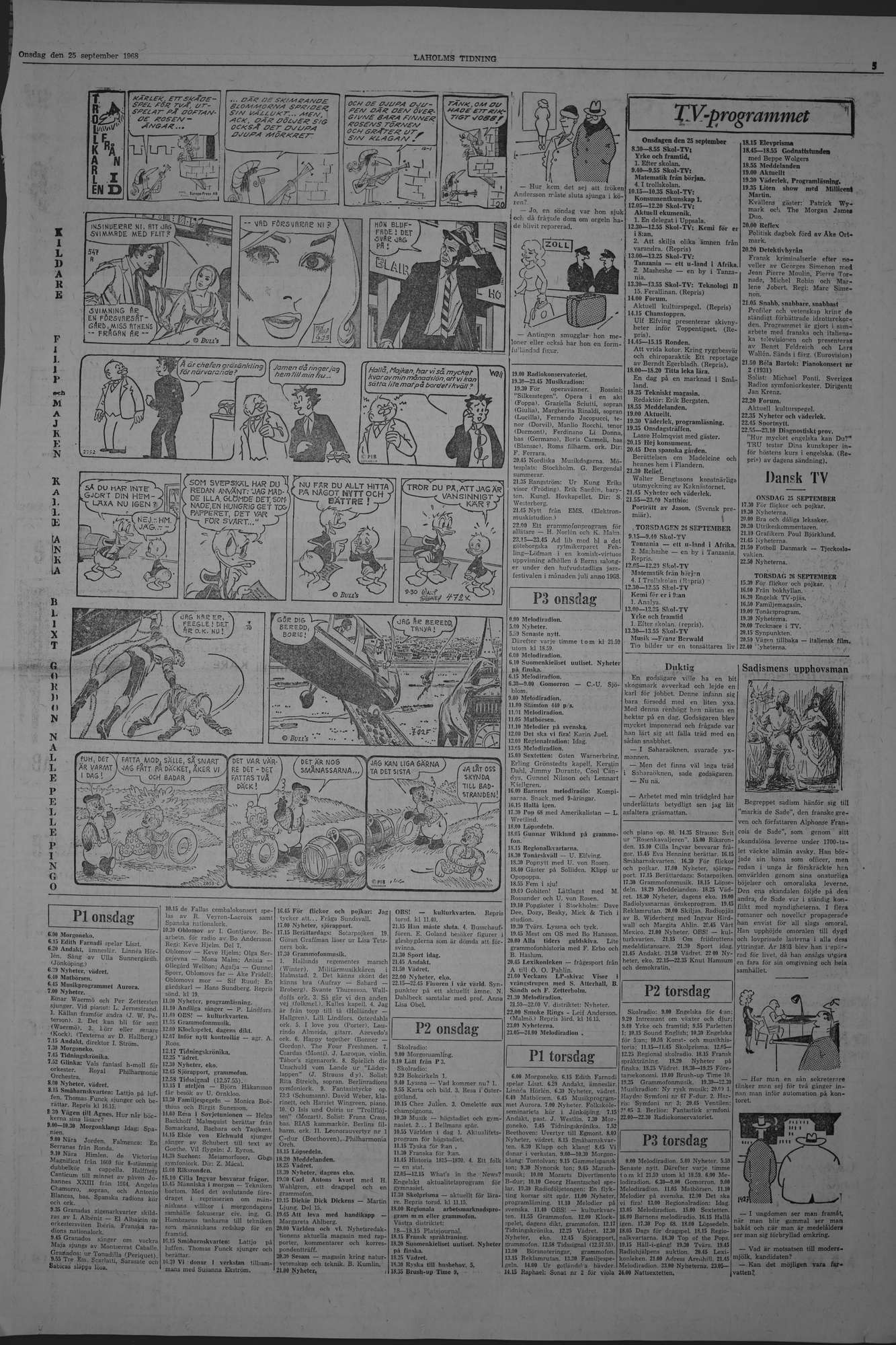 Laholms Tidning Onsdag 25 september 1968, sida 5