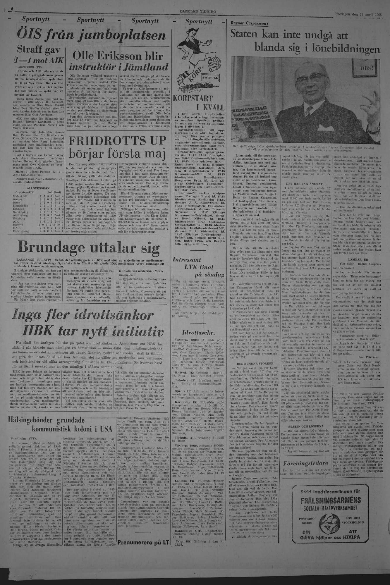 Laholms Tidning Fredag 26 april 1968, sida 6