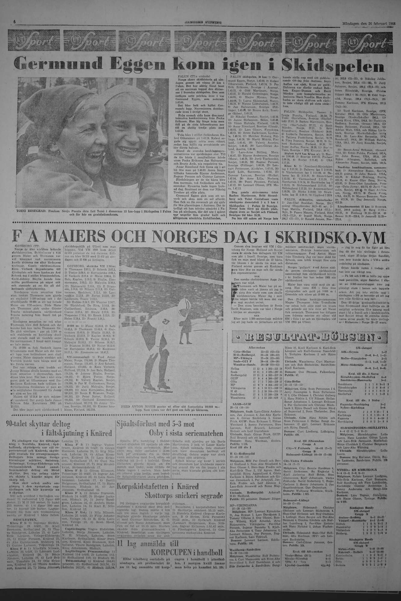 Laholms Tidning Måndag 26 februari 1968, sida 6