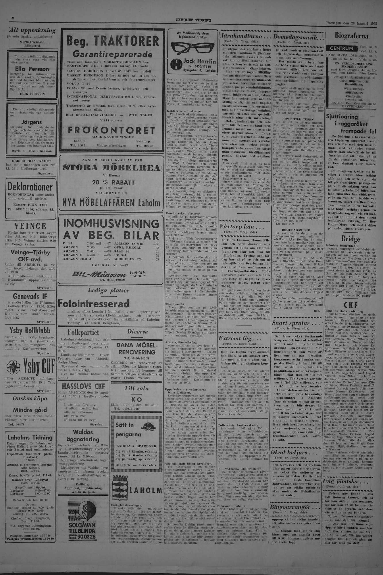 Laholms Tidning Fredag 26 januari 1968, sida 2