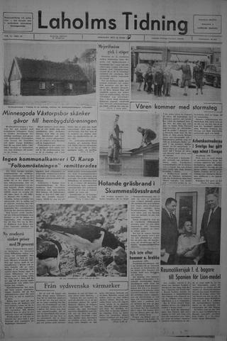 Förstasidan, Tisdag 26 mars 1968