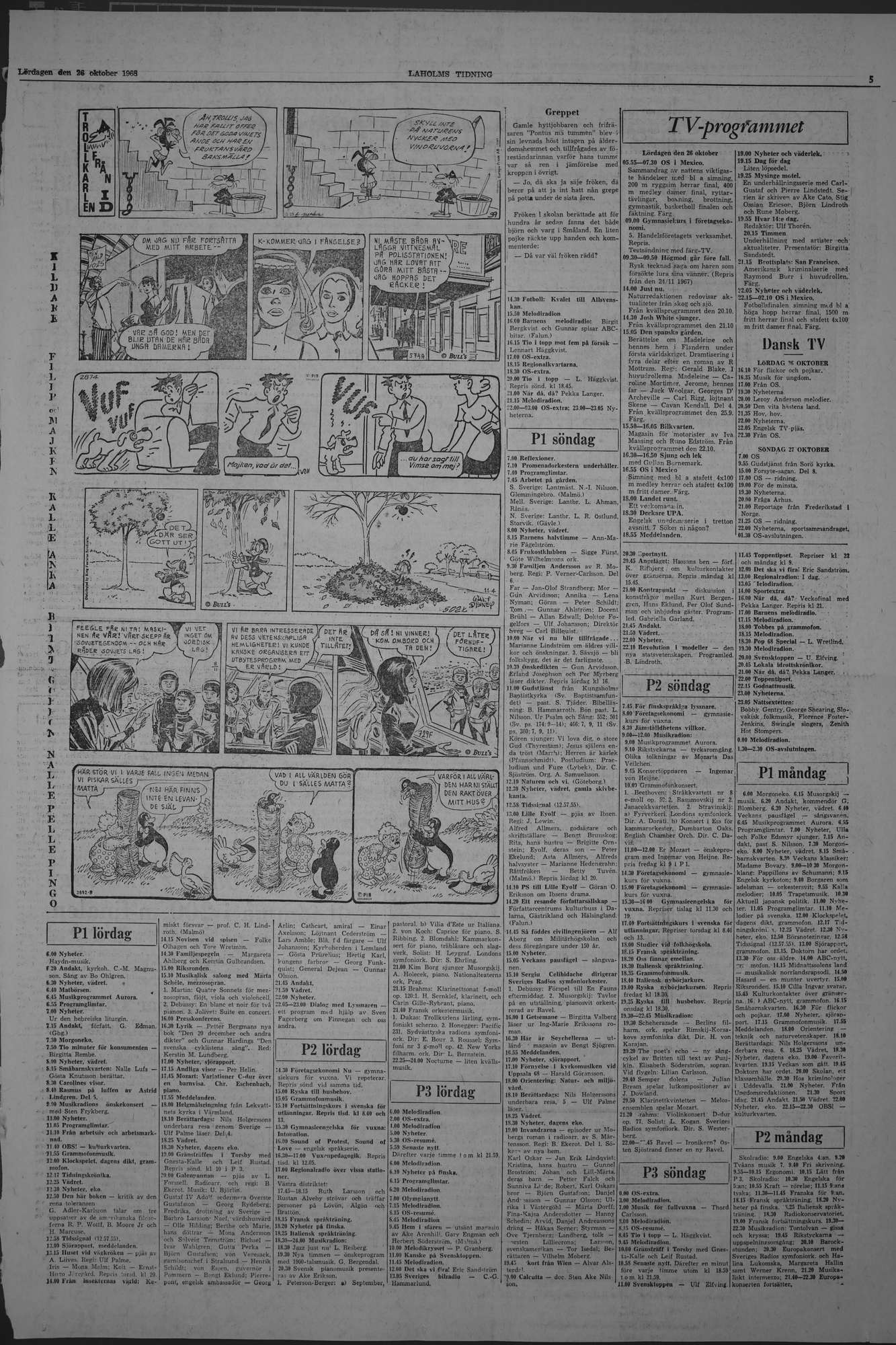 Laholms Tidning Lördag 26 oktober 1968, sida 5