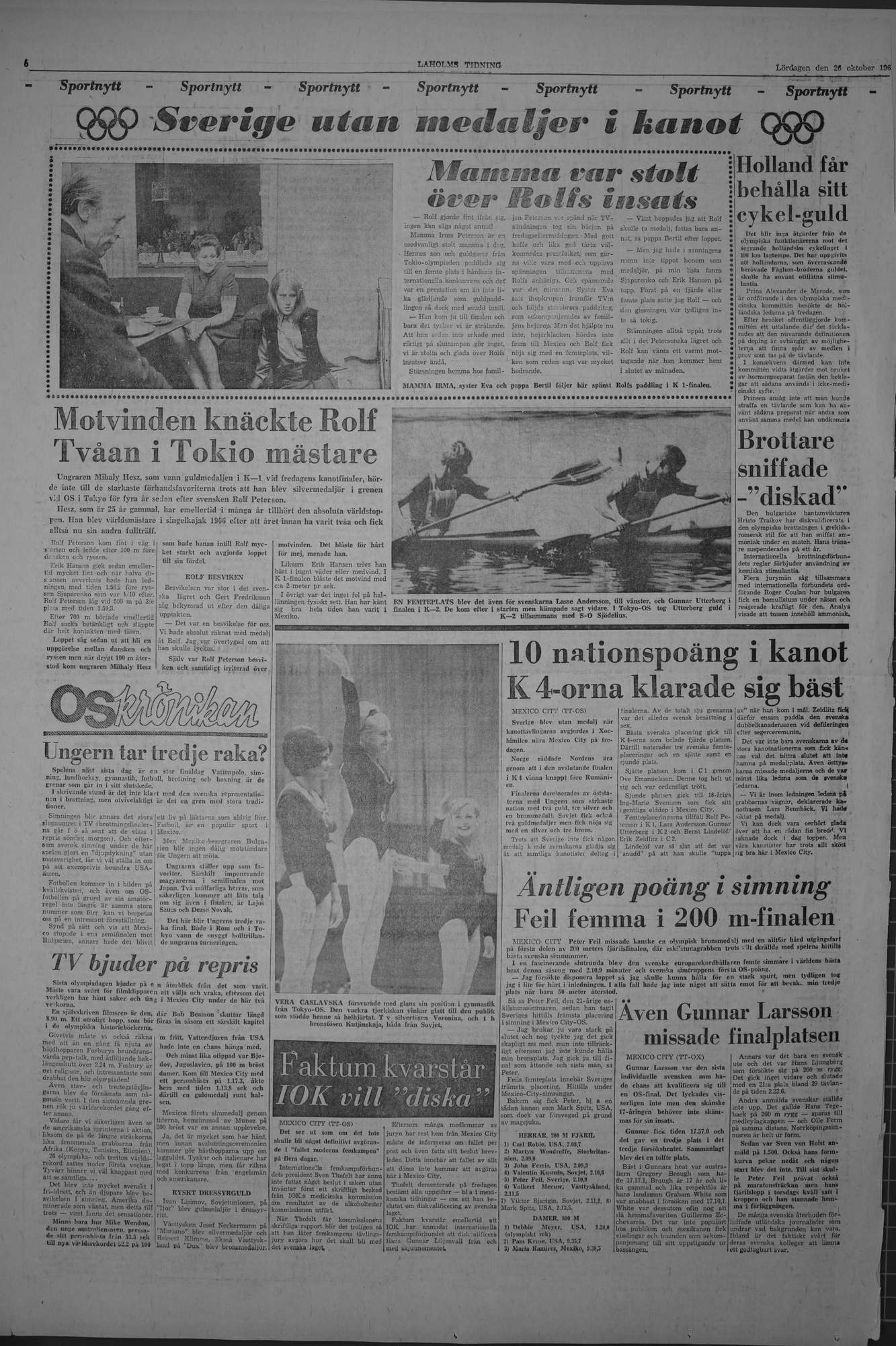 Laholms Tidning Lördag 26 oktober 1968, sida 6