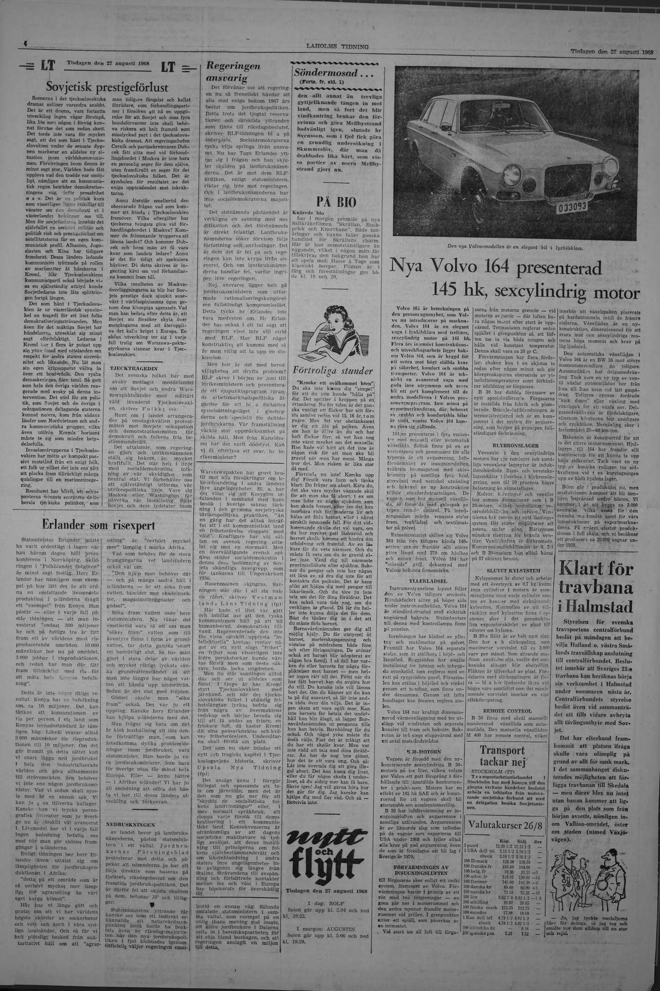 Laholms Tidning Tisdag 27 augusti 1968, sida 4