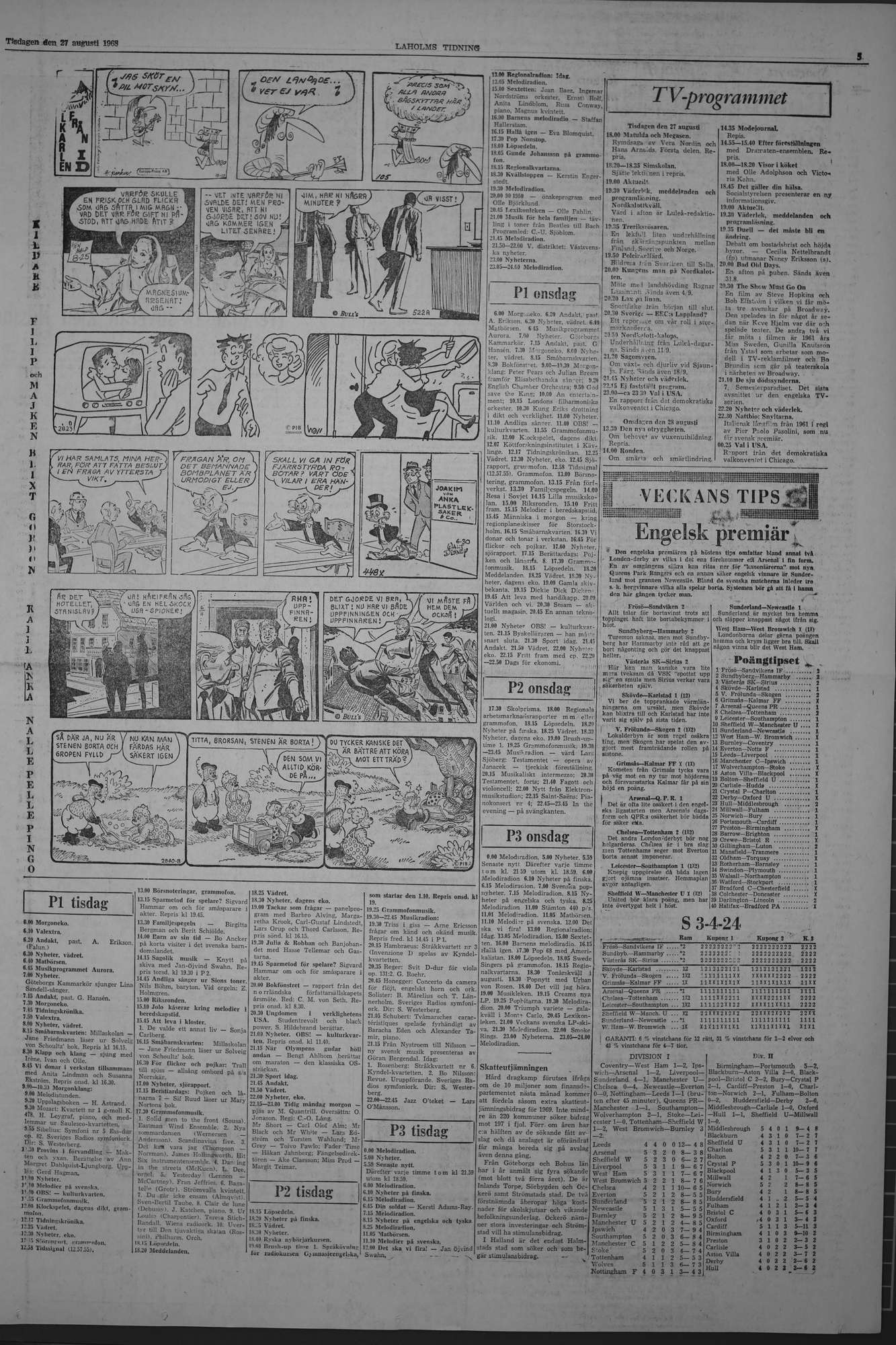 Laholms Tidning Tisdag 27 augusti 1968, sida 5