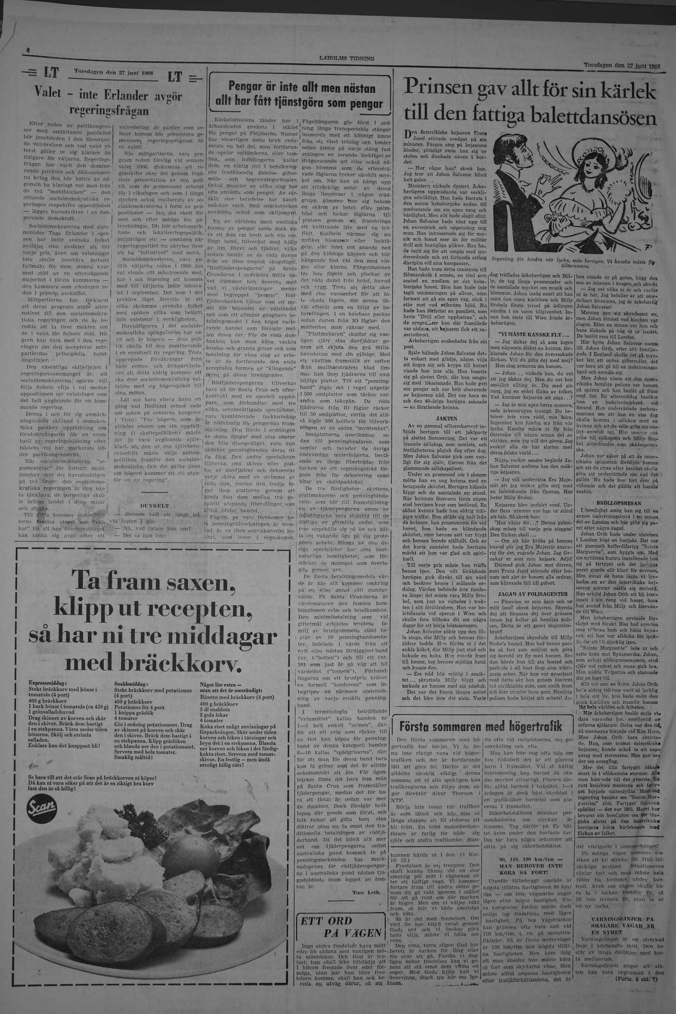 Laholms Tidning Torsdag 27 juni 1968, sida 4