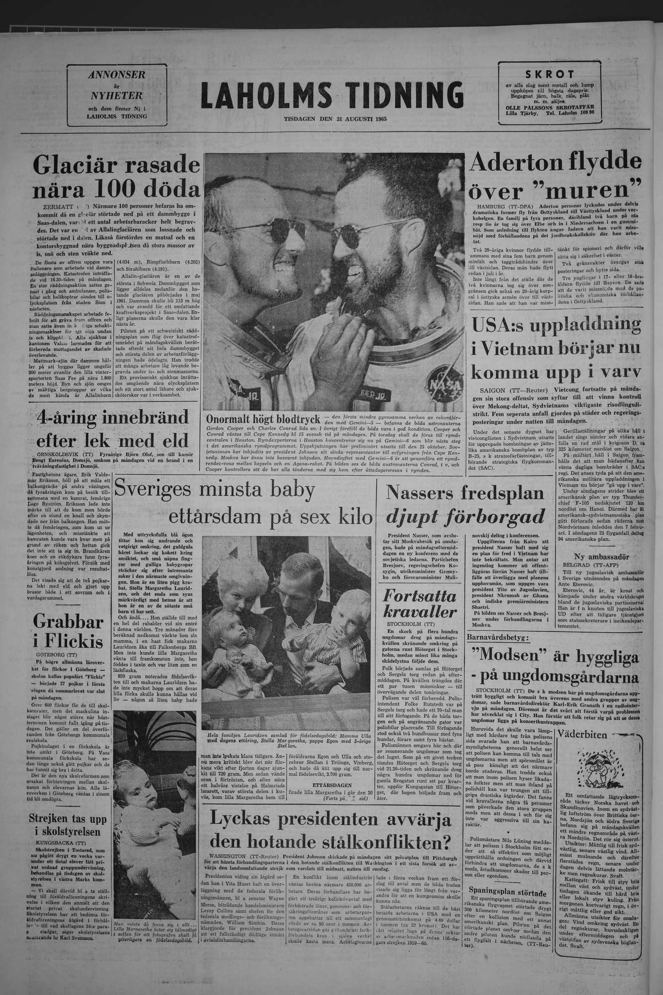 Laholms Tidning Tisdag 31 augusti 1965, sida 8