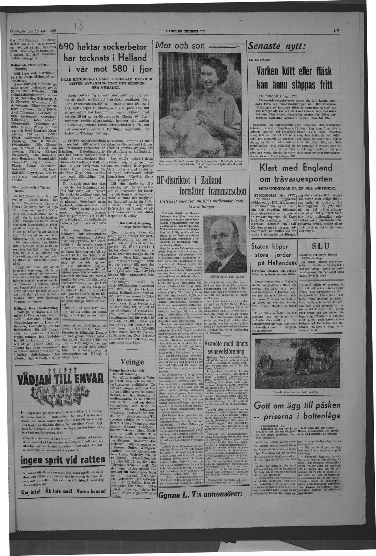 Laholms Tidning Onsdag 13 april 1949, sida 3