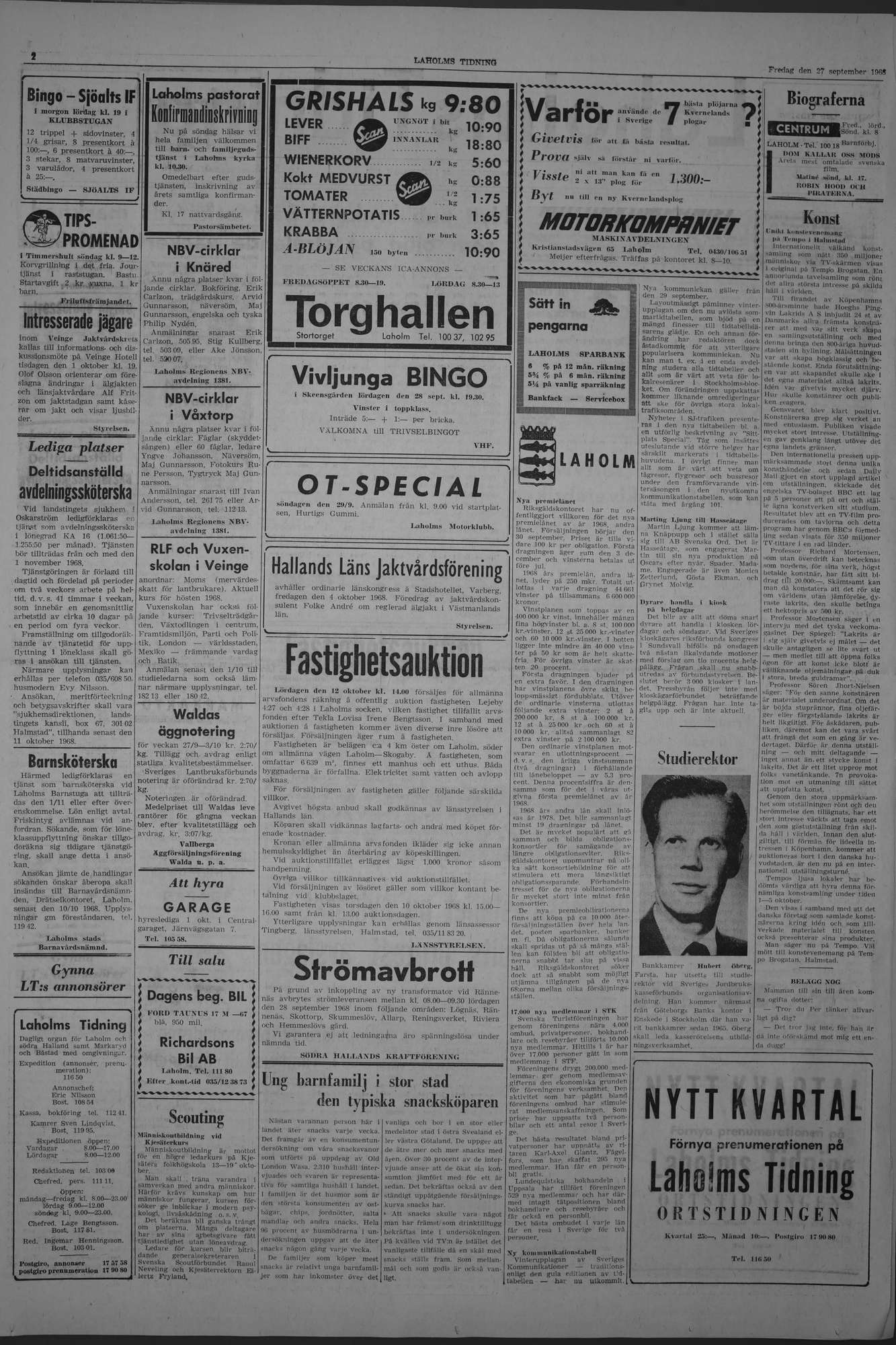 Laholms Tidning Fredag 27 september 1968, sida 2