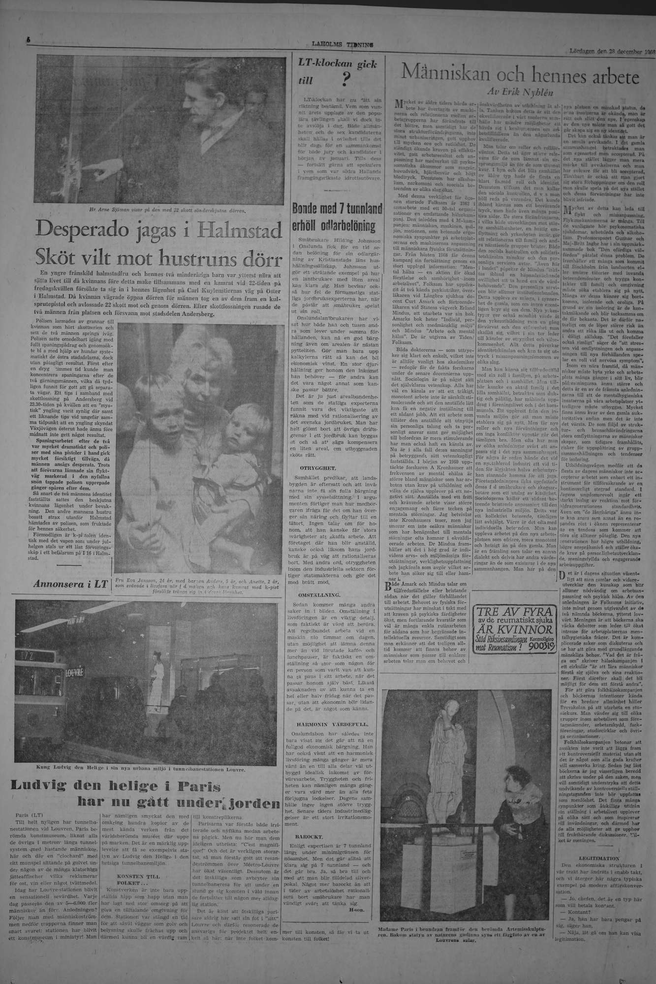Laholms Tidning Lördag 28 december 1968, sida 6