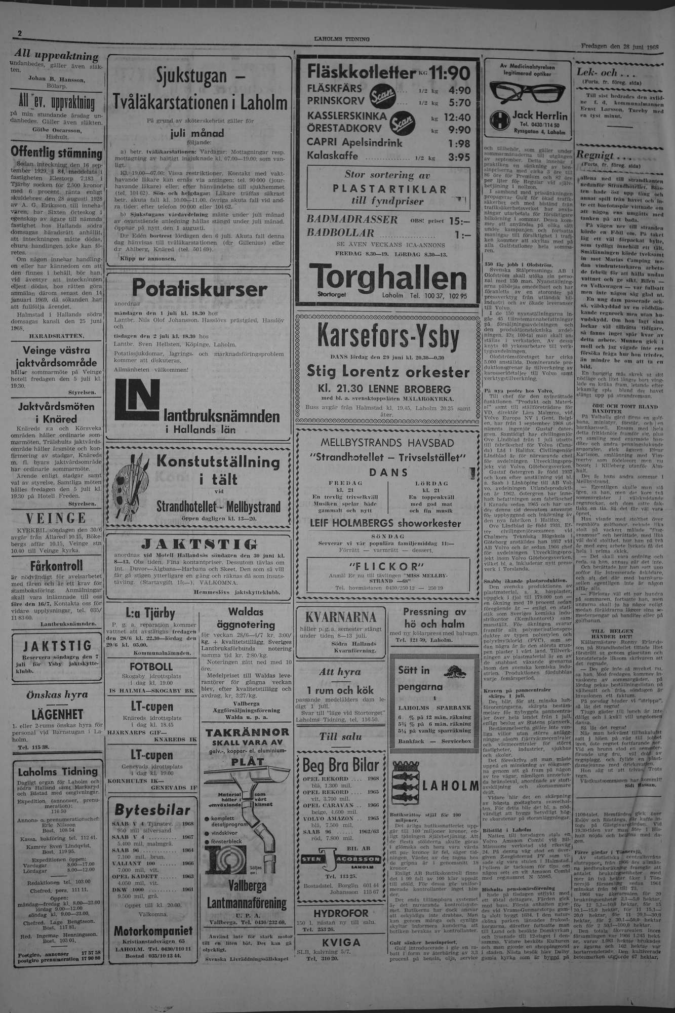 Laholms Tidning Fredag 28 juni 1968, sida 2