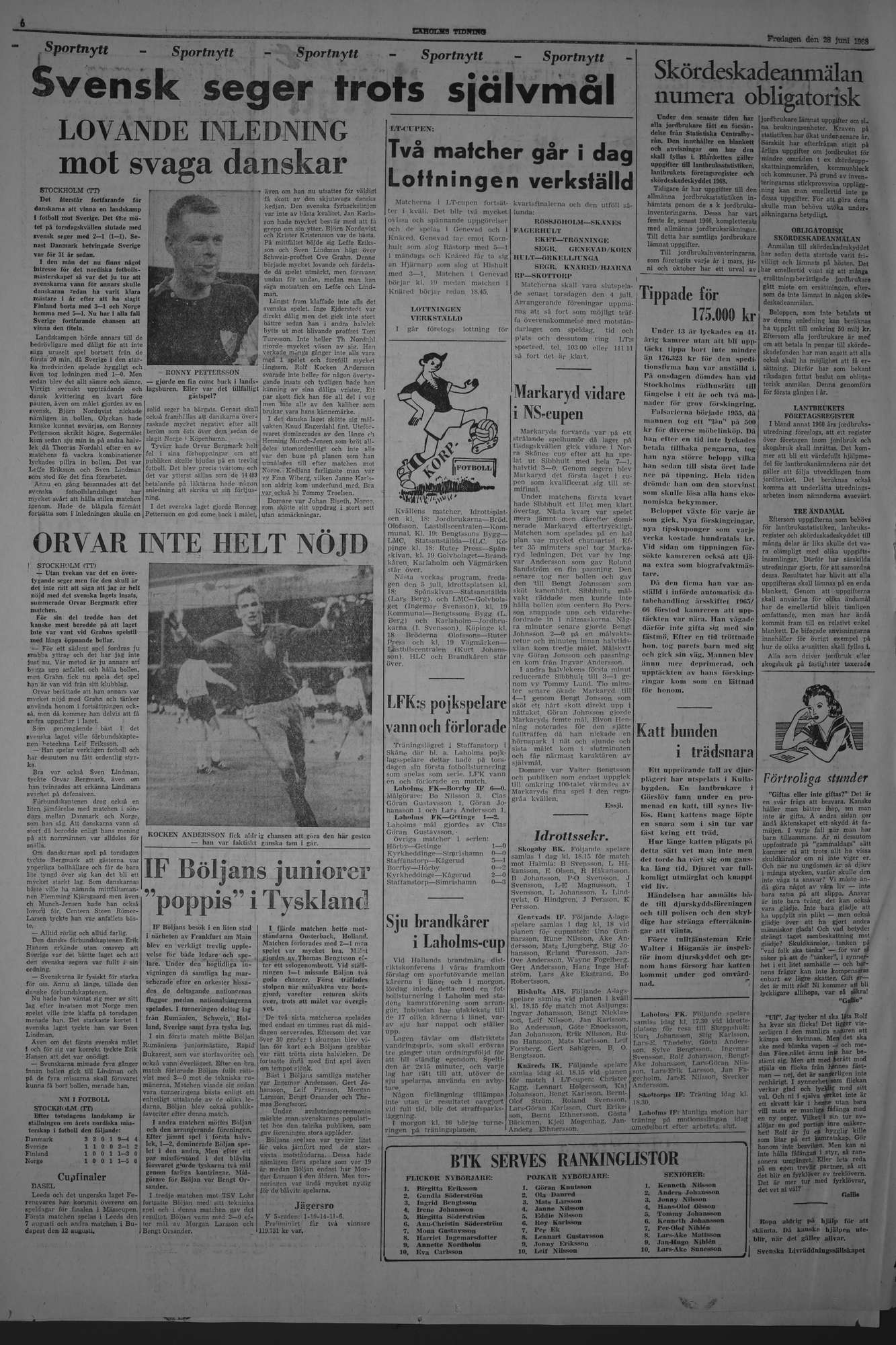 Laholms Tidning Fredag 28 juni 1968, sida 6