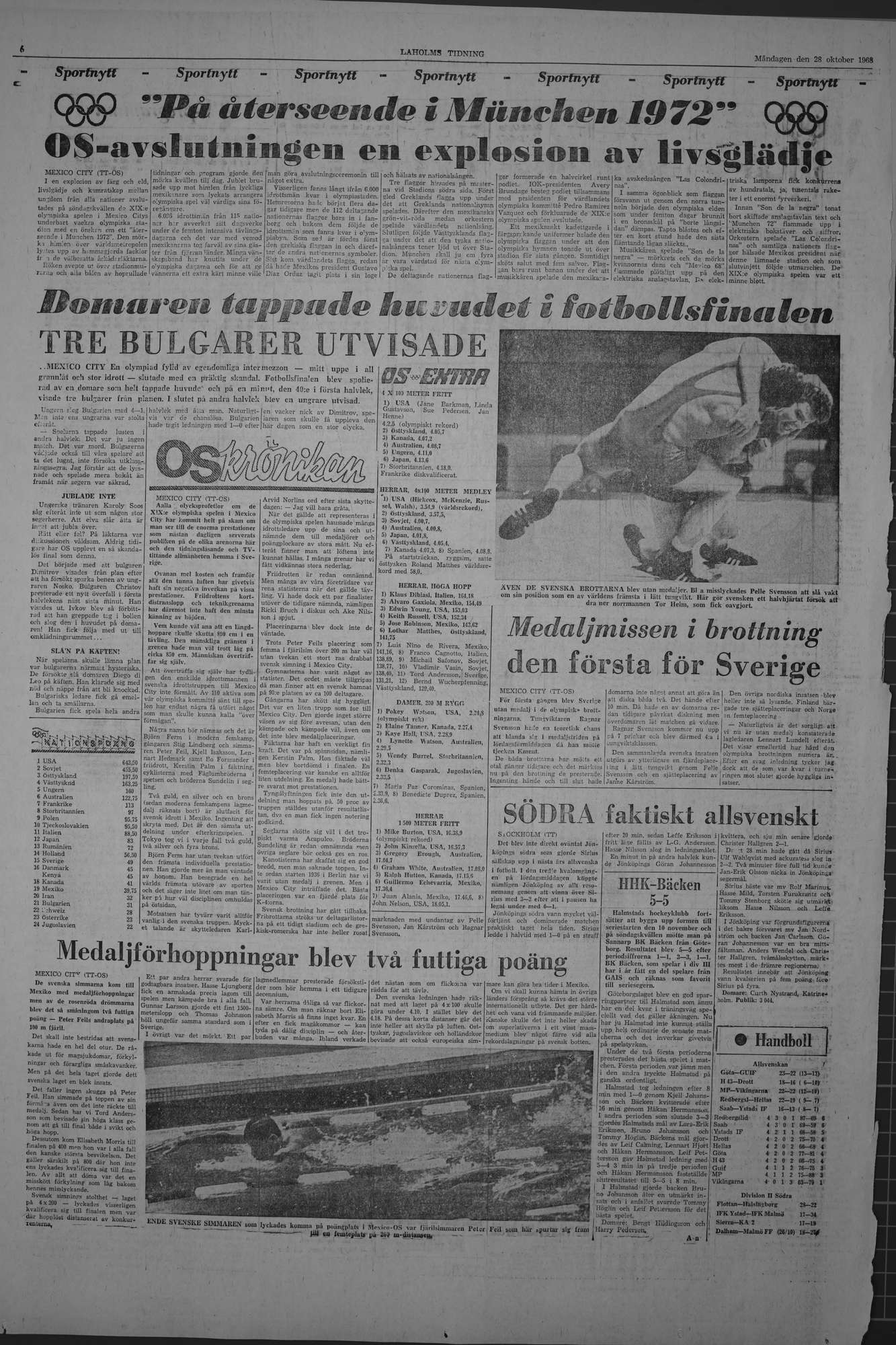 Laholms Tidning Måndag 28 oktober 1968, sida 6
