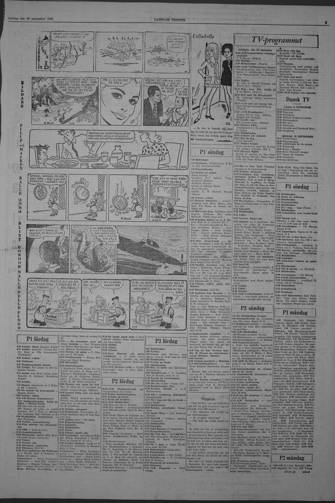 Laholms Tidning Lördag 28 september 1968, sida 5