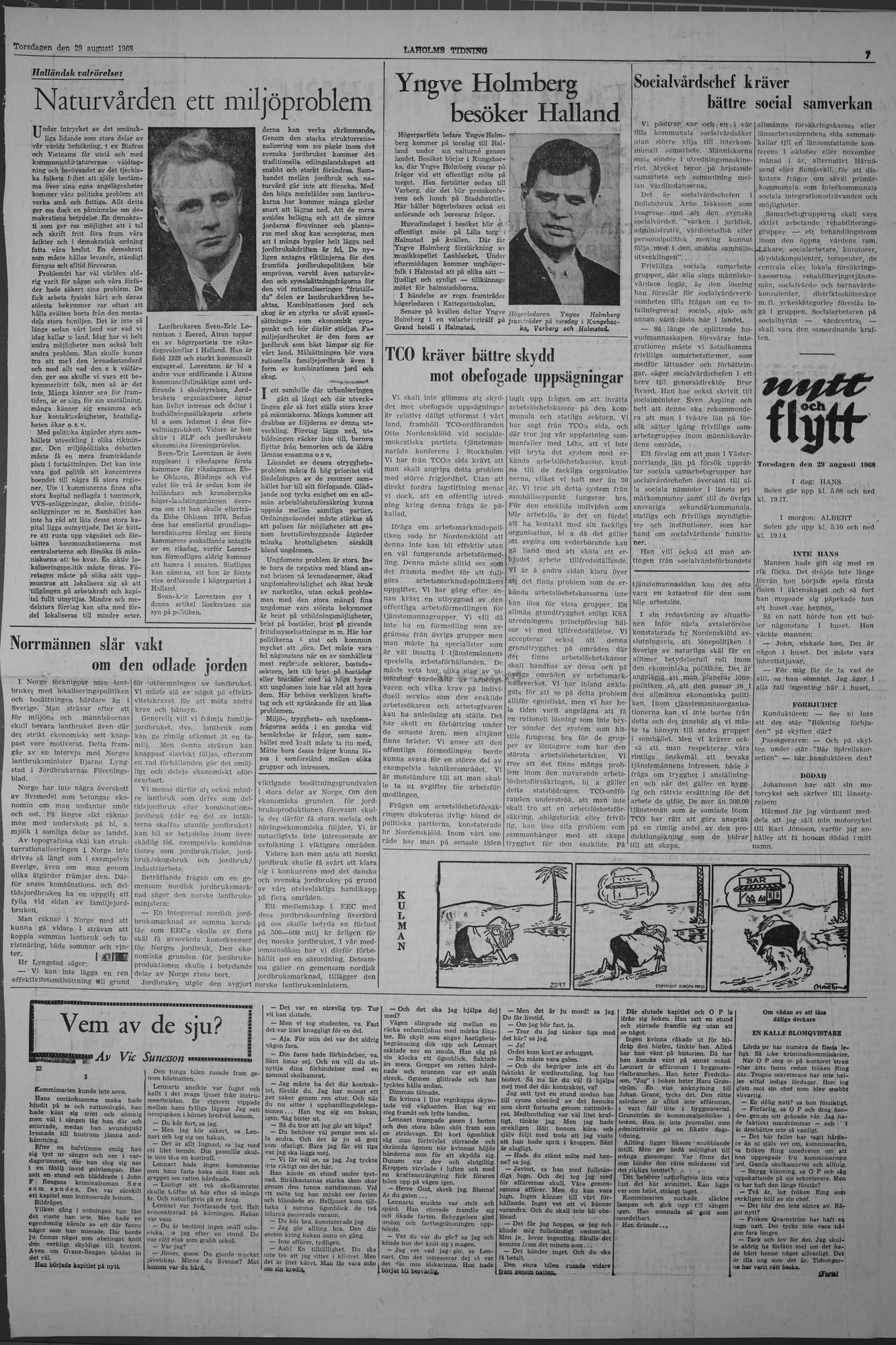 Laholms Tidning Torsdag 29 augusti 1968, sida 7
