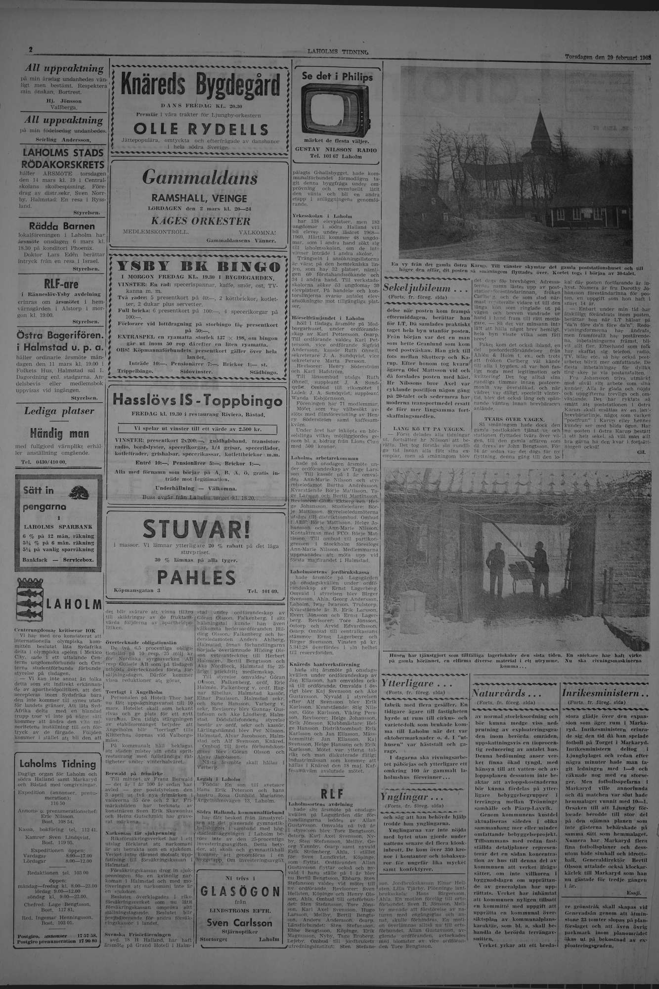 Laholms Tidning Torsdag 29 februari 1968, sida 2
